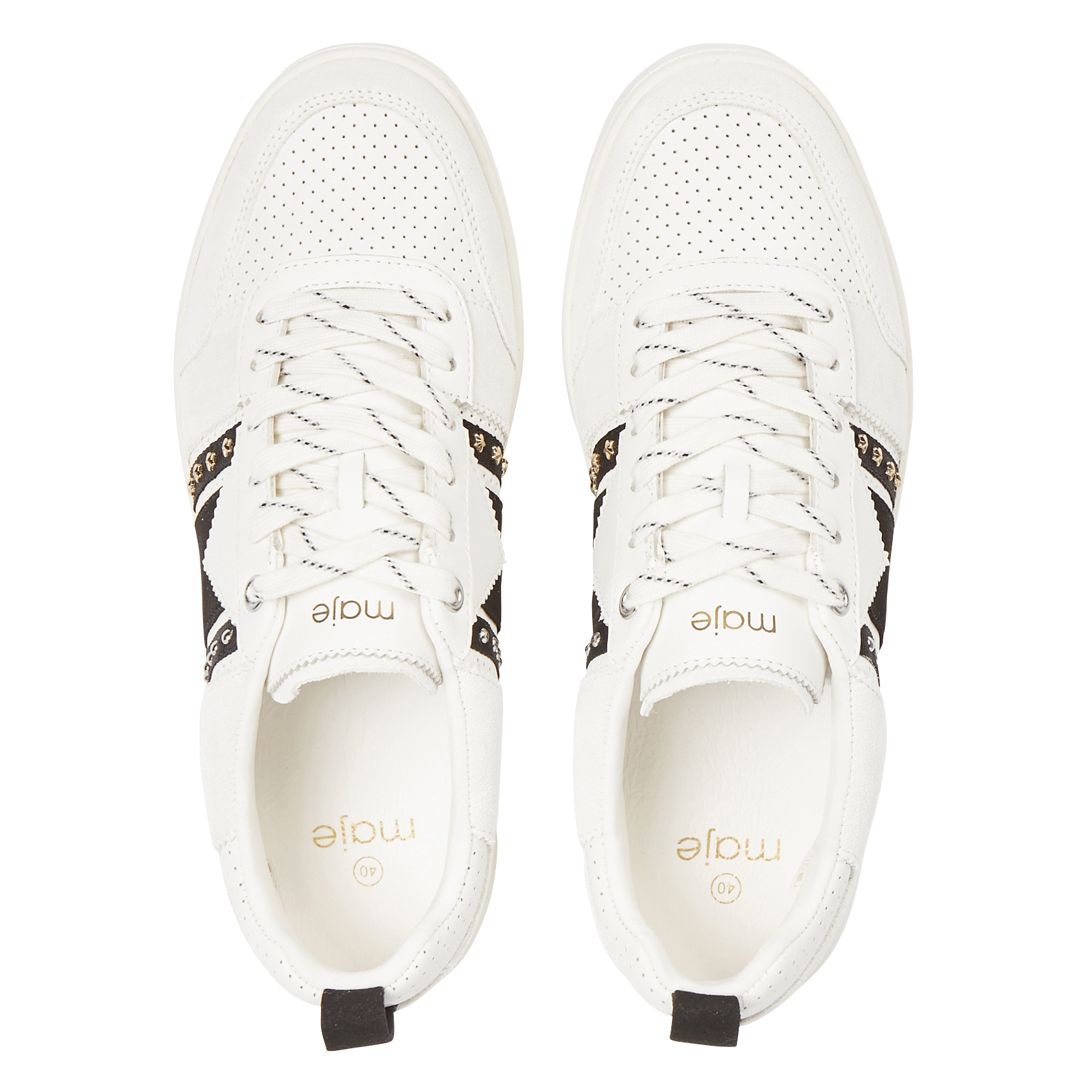 Sale Lage, Leren Sneakers Met Studs Blanc/noir Maje - Dames | Place des  Tendances
