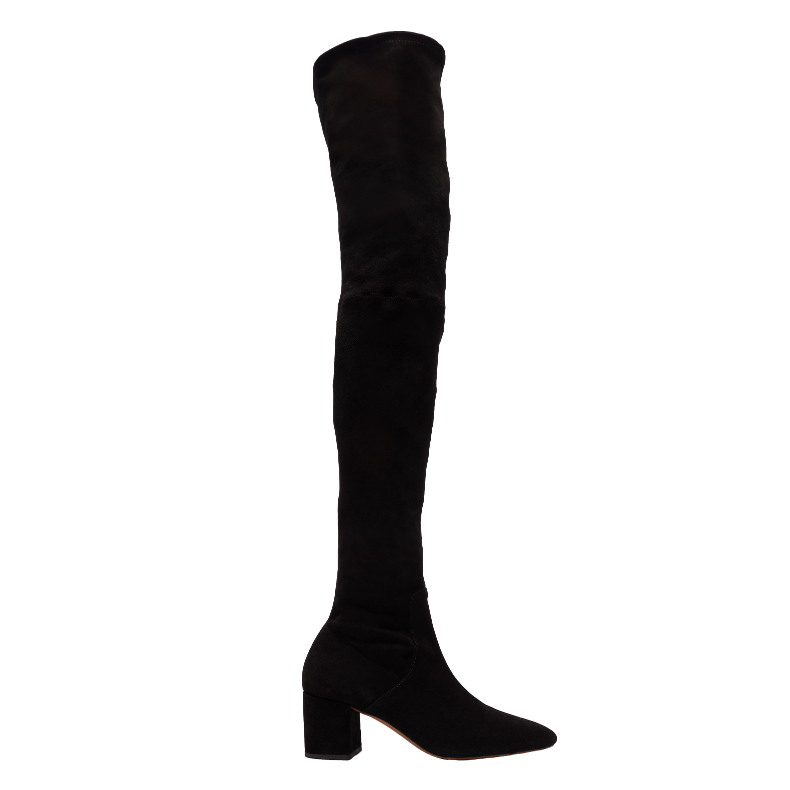 Leren Overknee-laarzen Met Hak Noir Maje - Dames | Place des Tendances