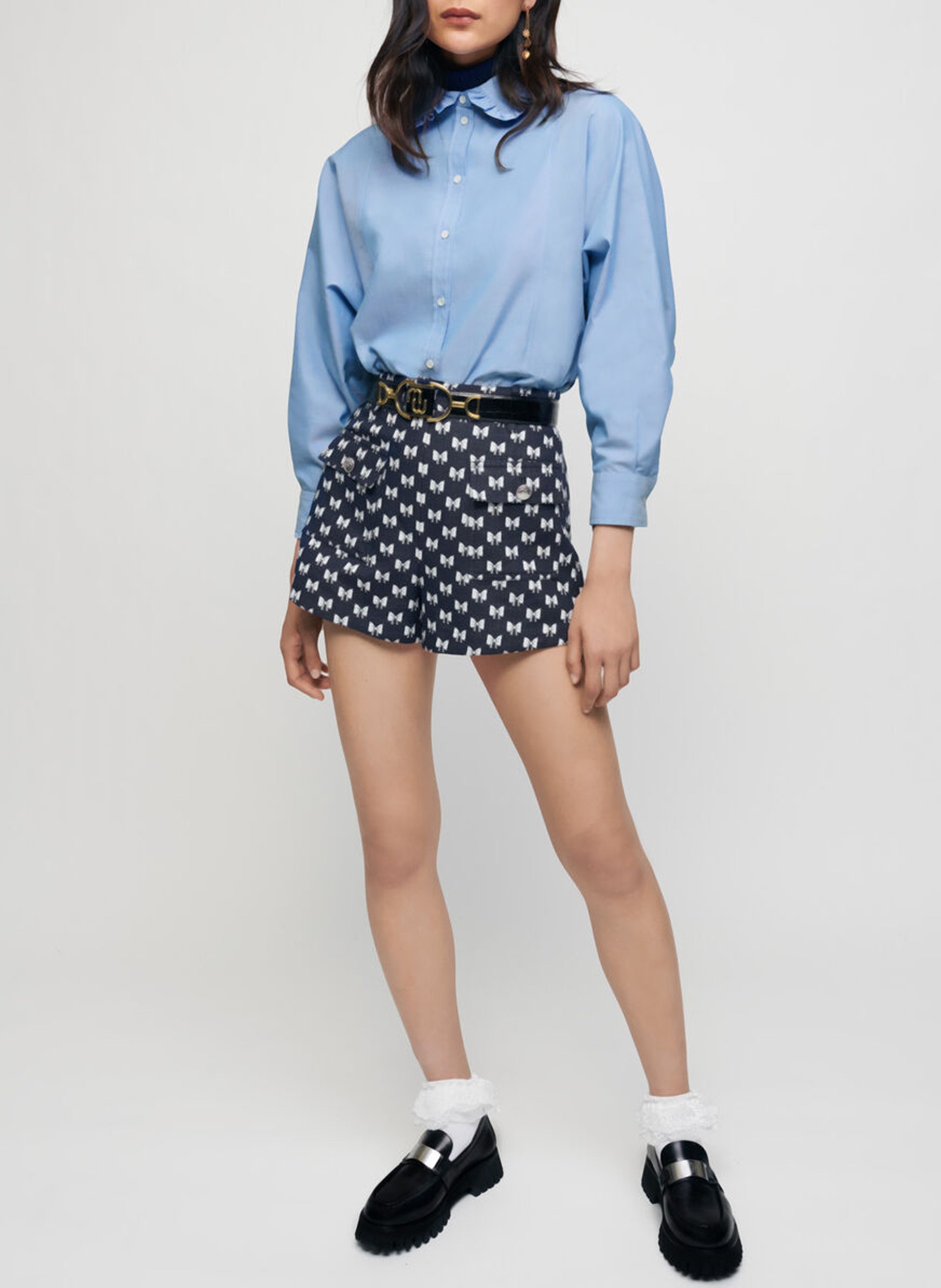 Sale Spijkershort Met Strik En Zeefdruk Noeuds Marine Maje - Dames | Place  des Tendances