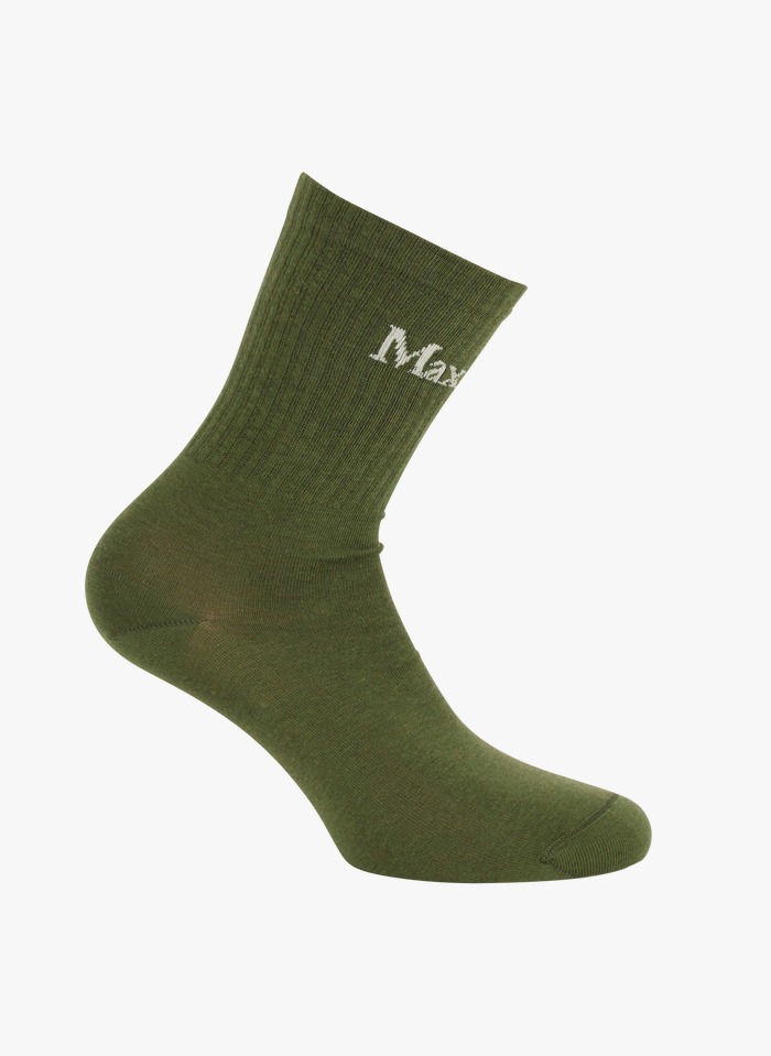 MAX MARA LEISURE Halflange sokken  katoenblend | Kaki