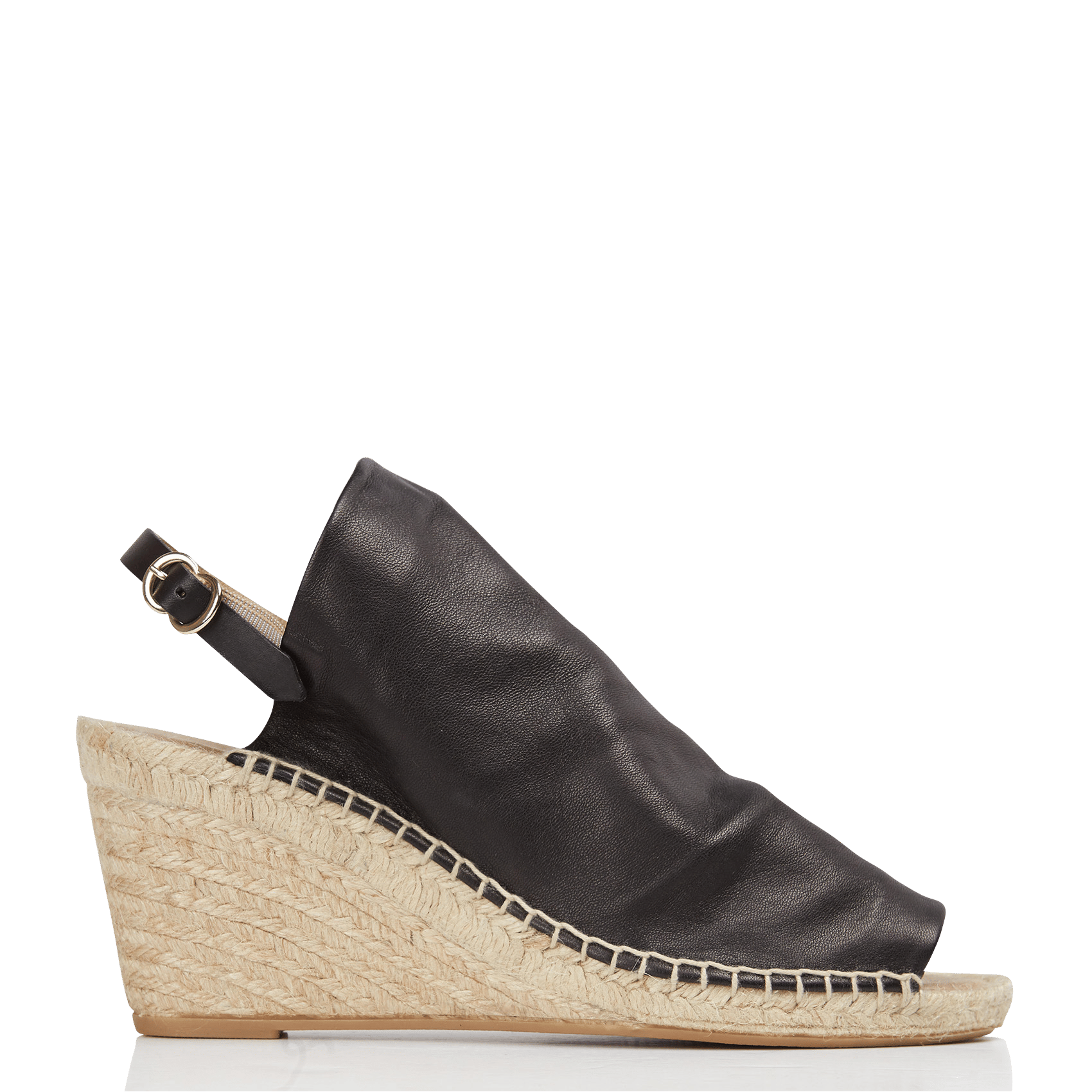 Sale Leren Espadrilles Met Sleehak Black Maypol - Dames | Place des  Tendances