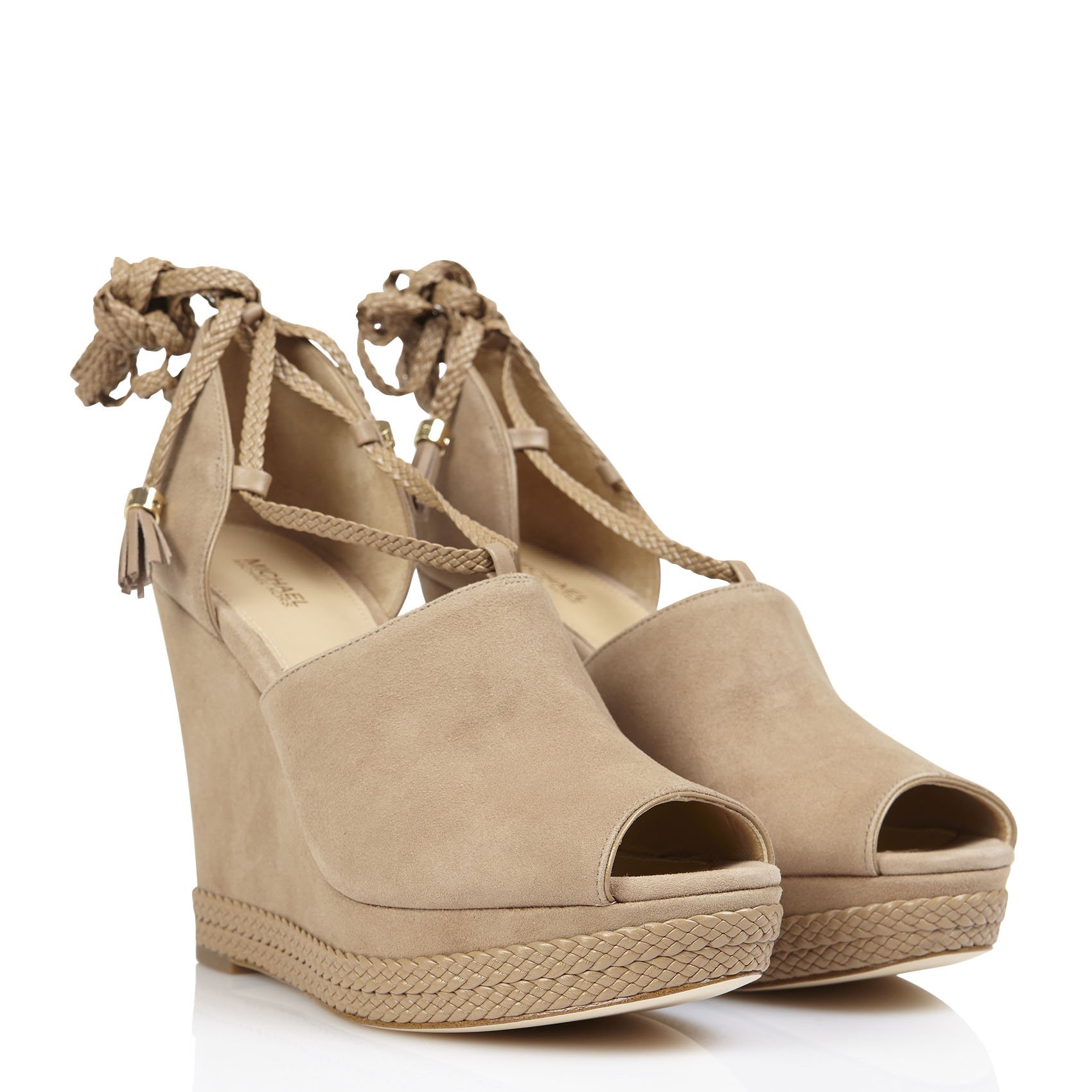 Suèdeleren Sandalen Met Sleehak Hastings Wedge Dk Khaki Michael Kors -  Dames | Place des Tendances