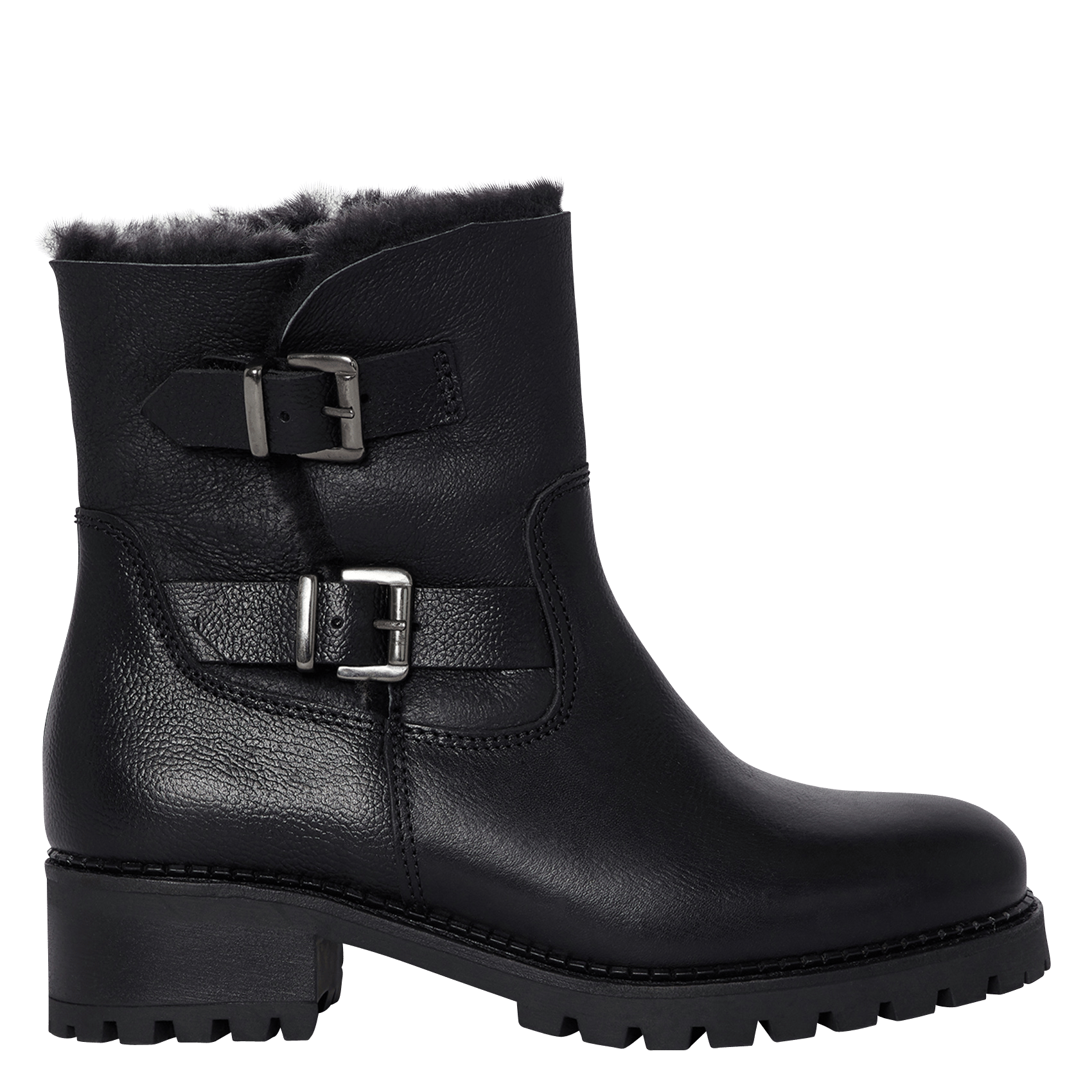Leren Boots Met Bont Noir Minelli - Dames | Place des Tendances