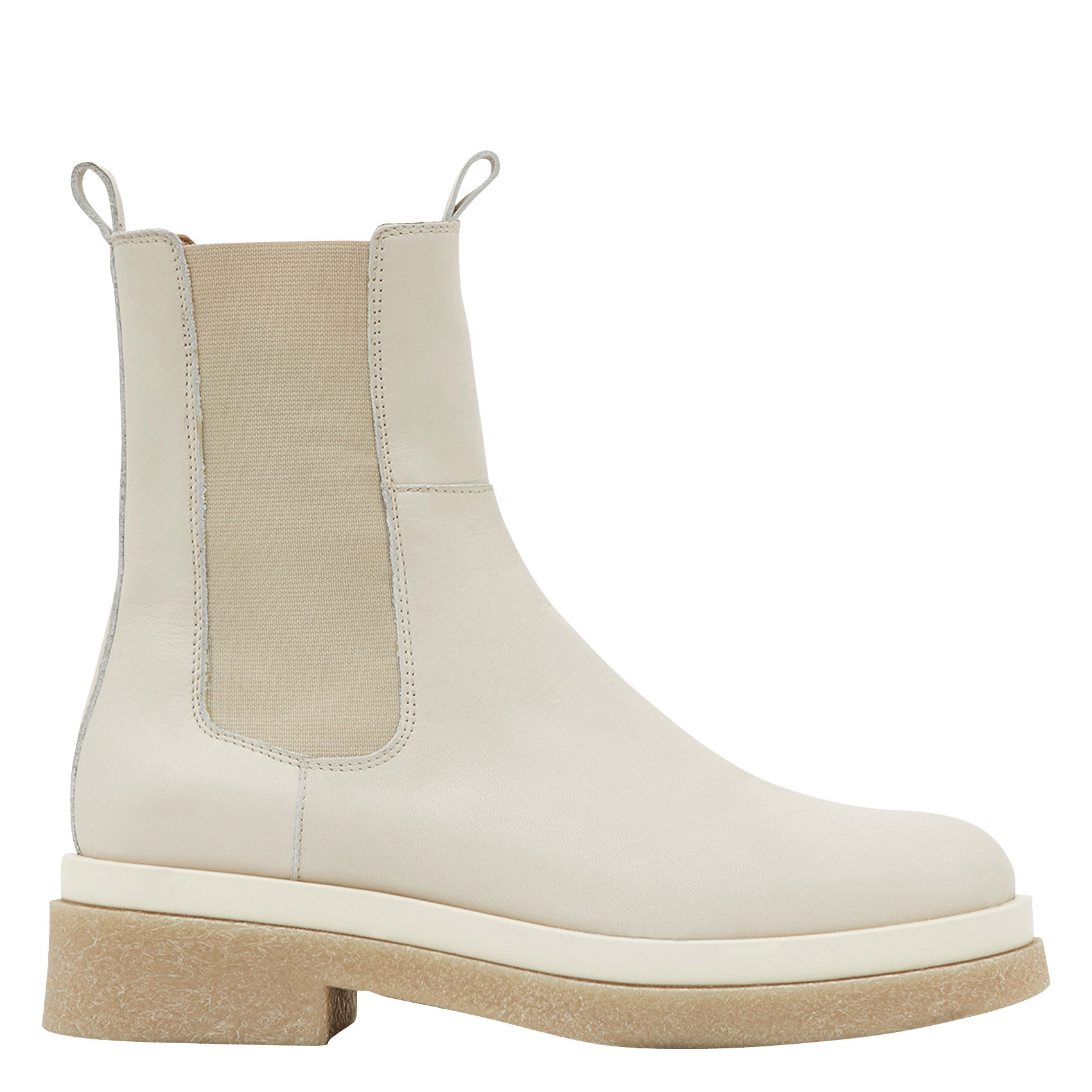 Leren Chelsea-boots Ecru Minelli - Dames | Place des Tendances