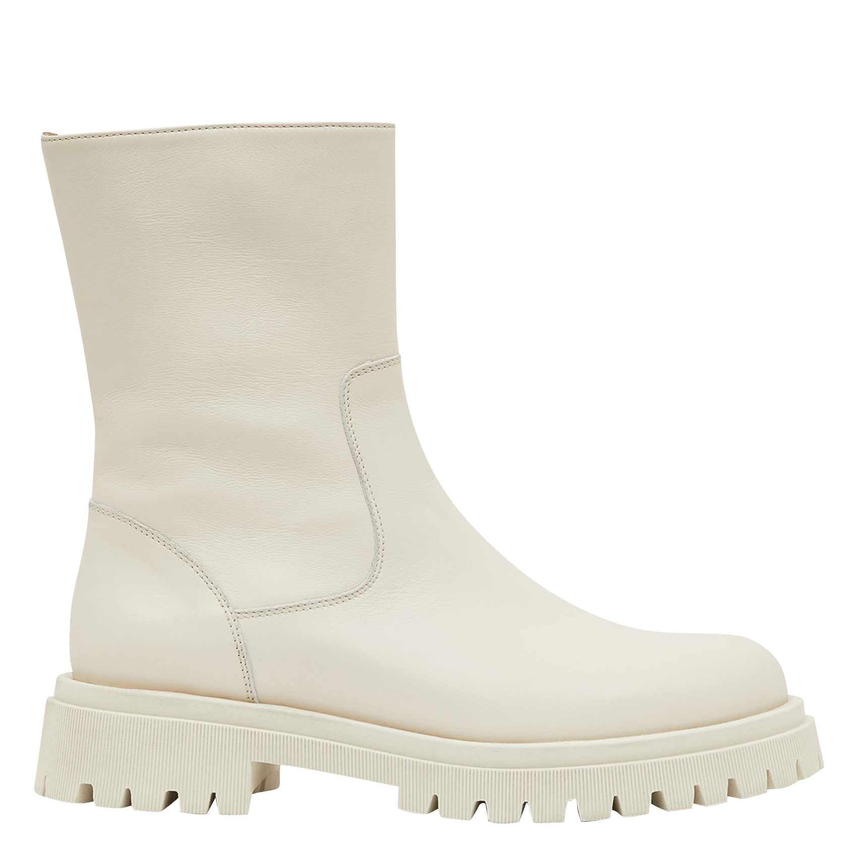Sale Leren Laarzen Ecru Minelli - Dames | Place des Tendances