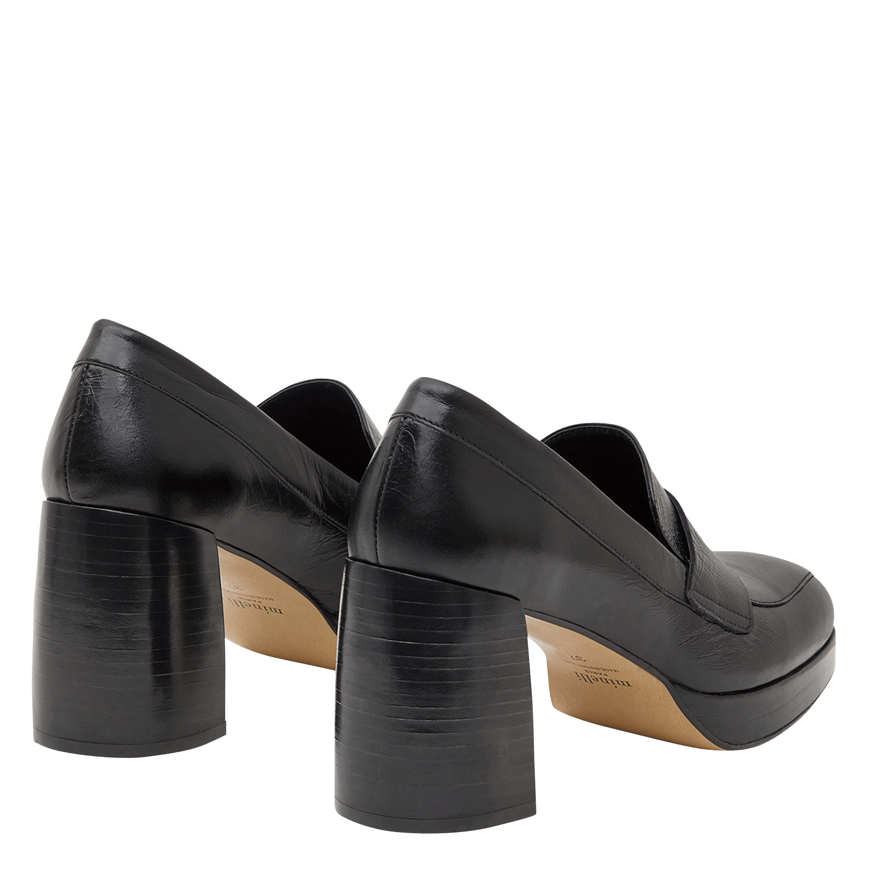 Leren Loafers Met Hak Noir Minelli - Dames | Place des Tendances
