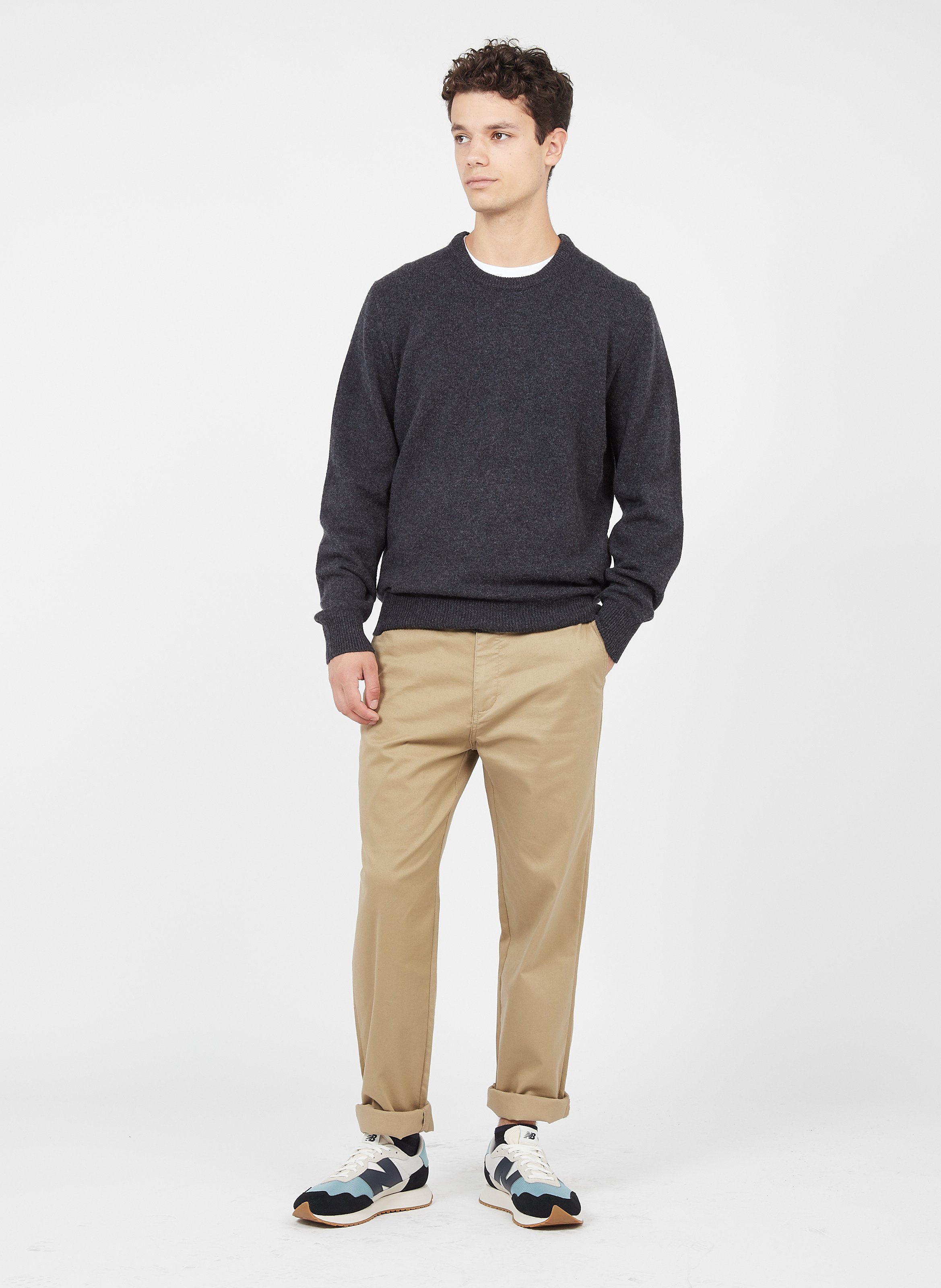 Sale Regular-fit, Wollen Trui Met Ronde Hals Charcoal Hackett - Heren |  Place des Tendances