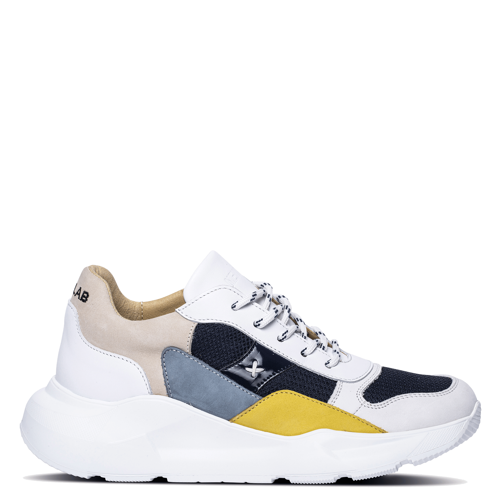 Sale Lage, Leren Sneakers White/navy Newlab - Dames | Place des Tendances