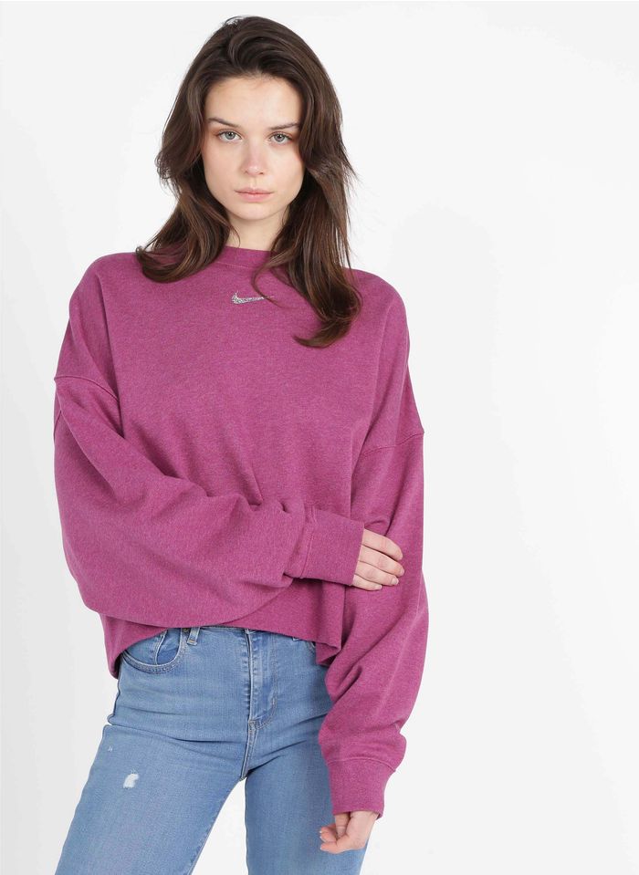 NIKE Sweater van katoenmix met ronde hals en zeefdruk | Violet