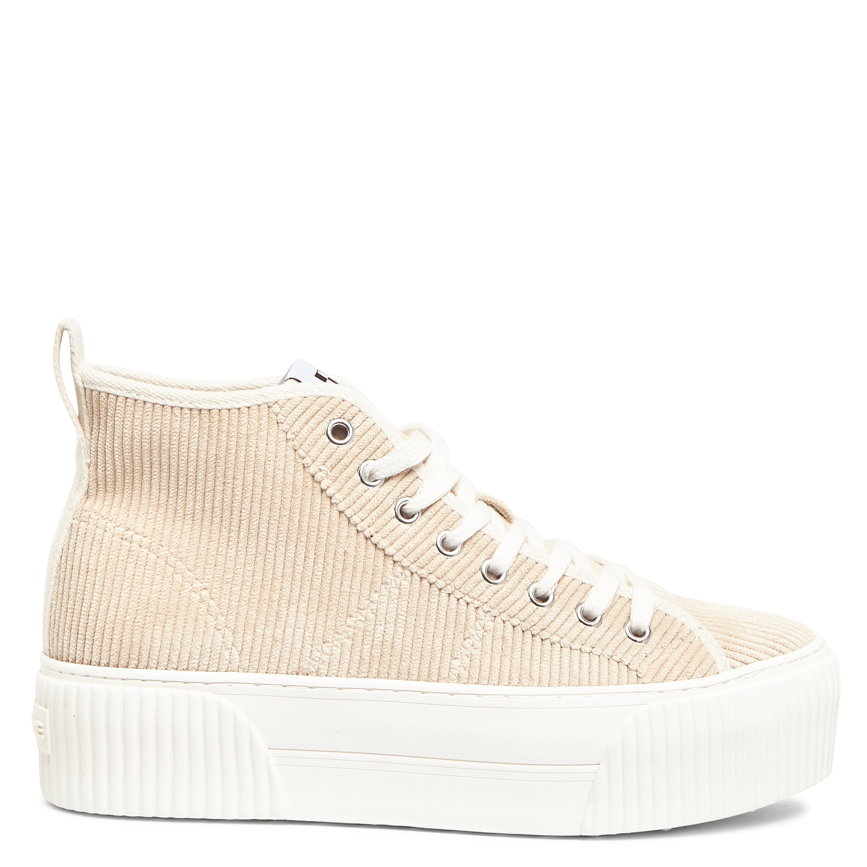 Sale Hoge Sneakers Van Corduroy-achtige Stof Beige No Name - Dames | Place  des Tendances