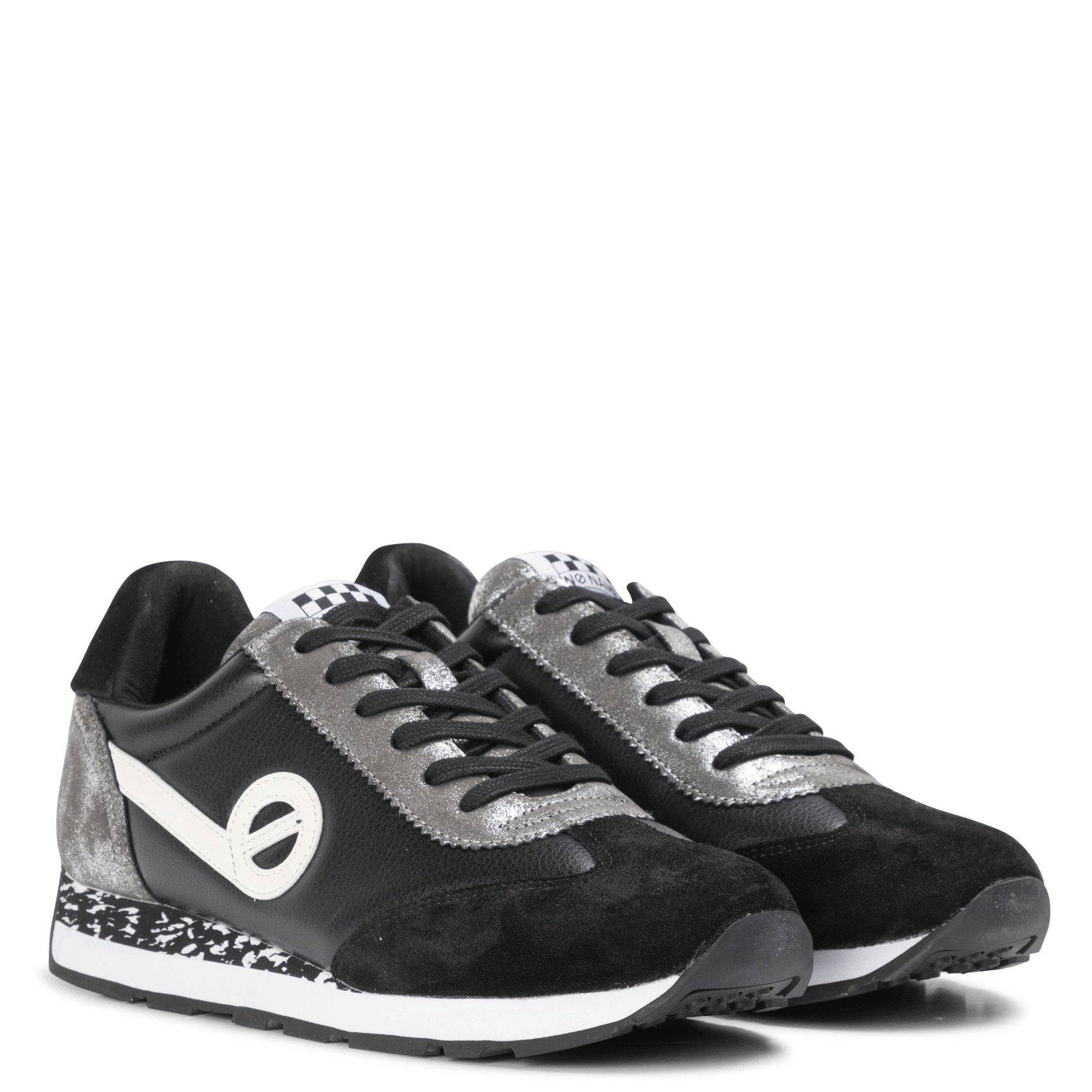 Lage Sneakers Van Materiaalmix Black/black No Name - Dames | Place des  Tendances