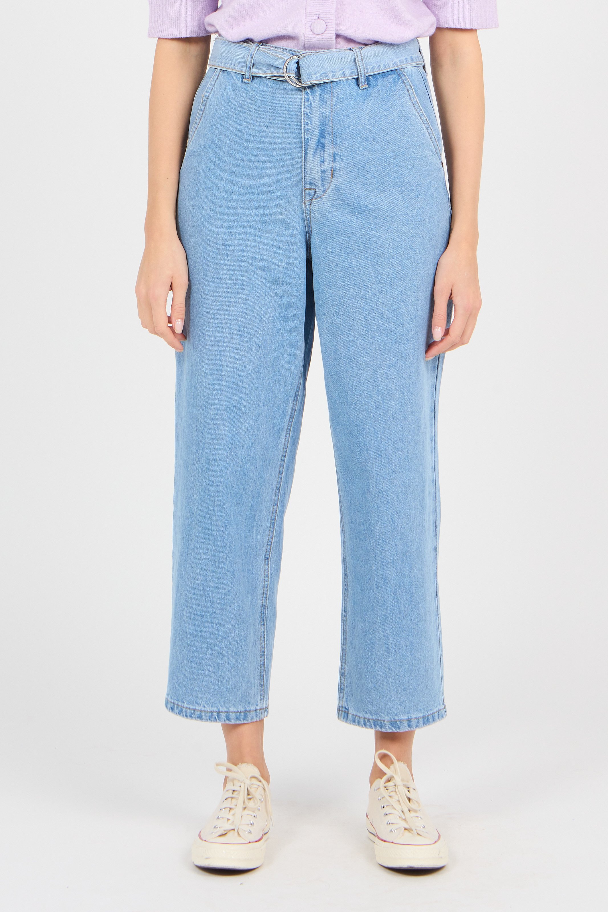 Wijde Jeans Met Hoge Taille Medium Blue Denim Object - Dames | Place des  Tendances