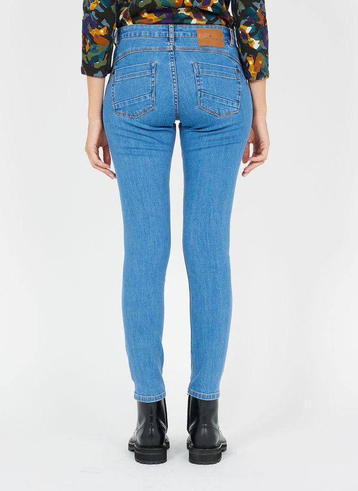 blijven Gloed rand Slim-fit 7/8-jeans Van Katoenmix Bleu Moyen Lavé One Step - Dames | Place  des Tendances