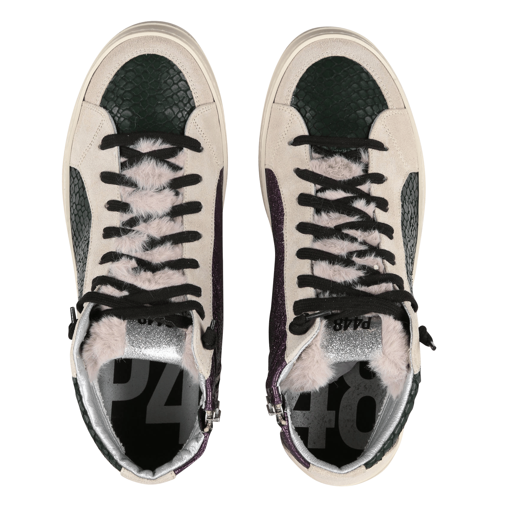 Lage, Leren Sneakers Met Slangenmotief Plum P448 - Dames | Place des  Tendances