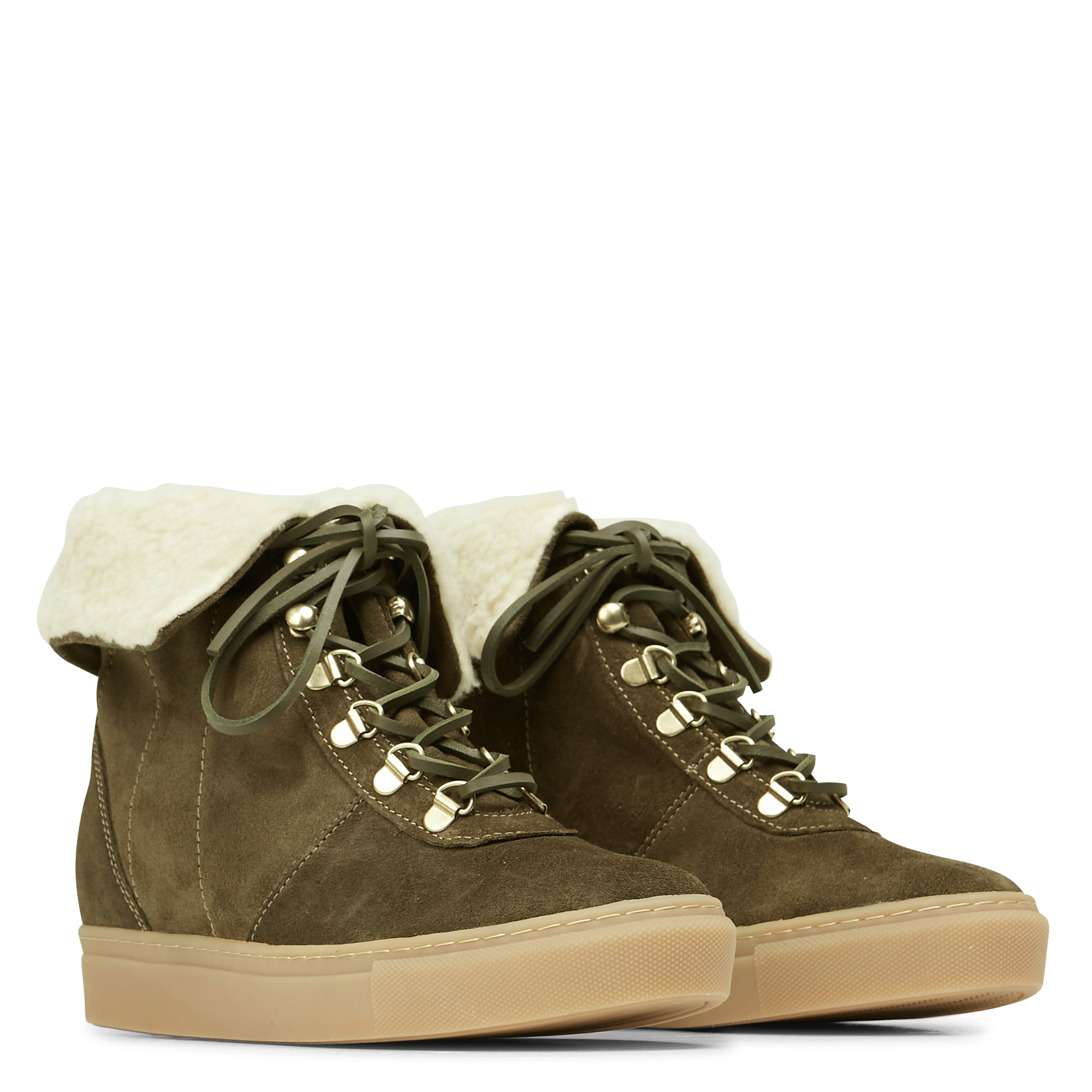 Sale Hoge Sneakers Van Suèdeleer Met Bont Charcol Petite Mendigote - Dames  | Place des Tendances