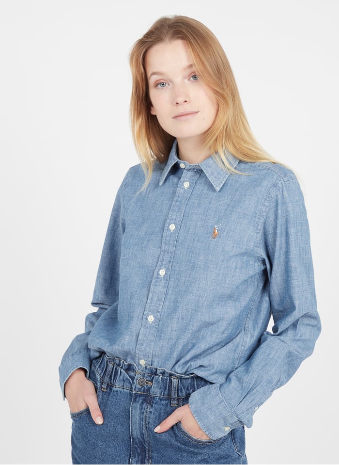 Blouse Van Chambray Met Klassieke Kraag K204sc25 Polo Ralph Lauren - Dames  | Place des Tendances ralph lauren dames blouse