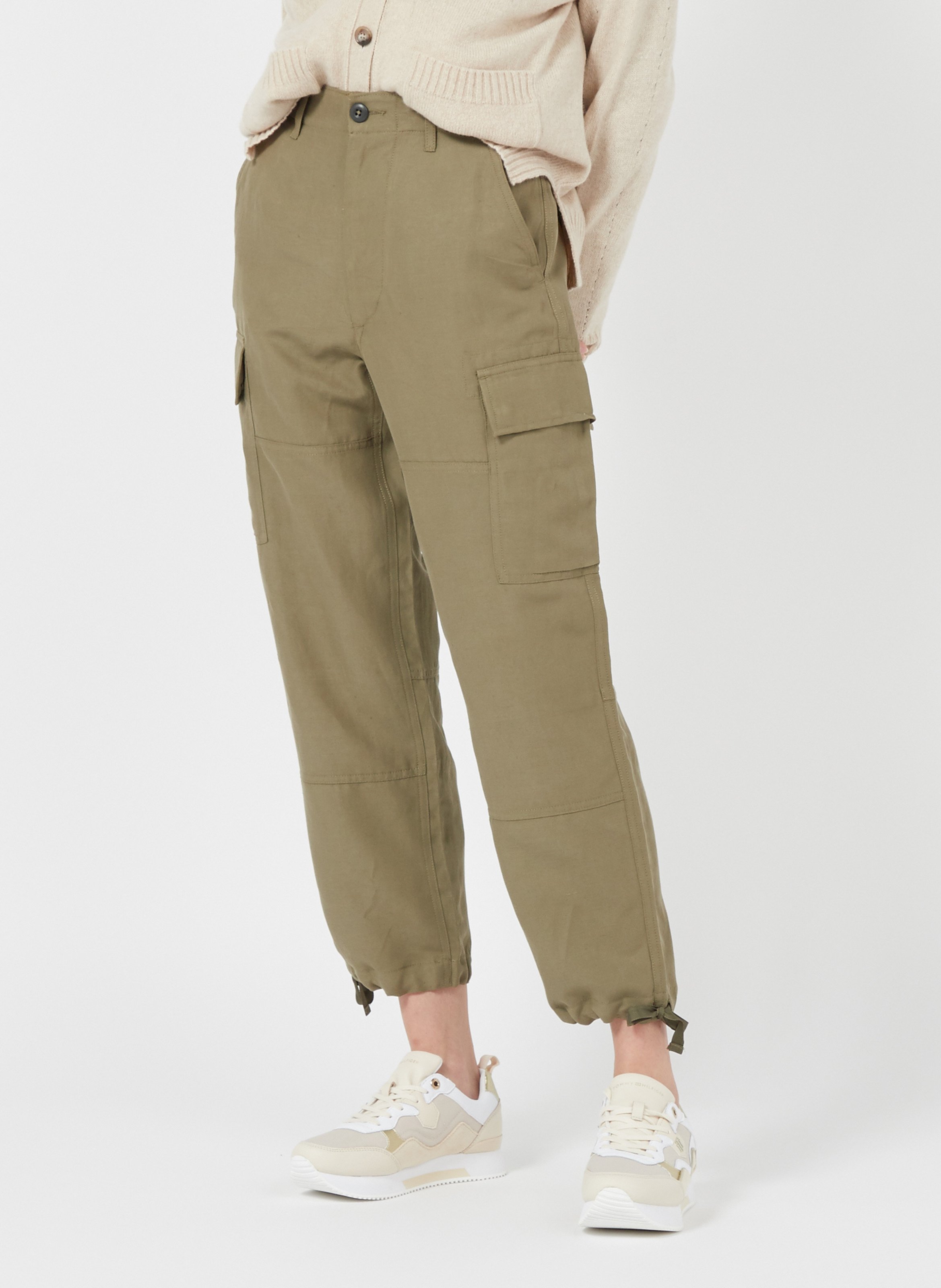 Rechte Broek Van Zijde, Linnen En Katoen Green Polo Ralph Lauren - Dames |  Place des Tendances