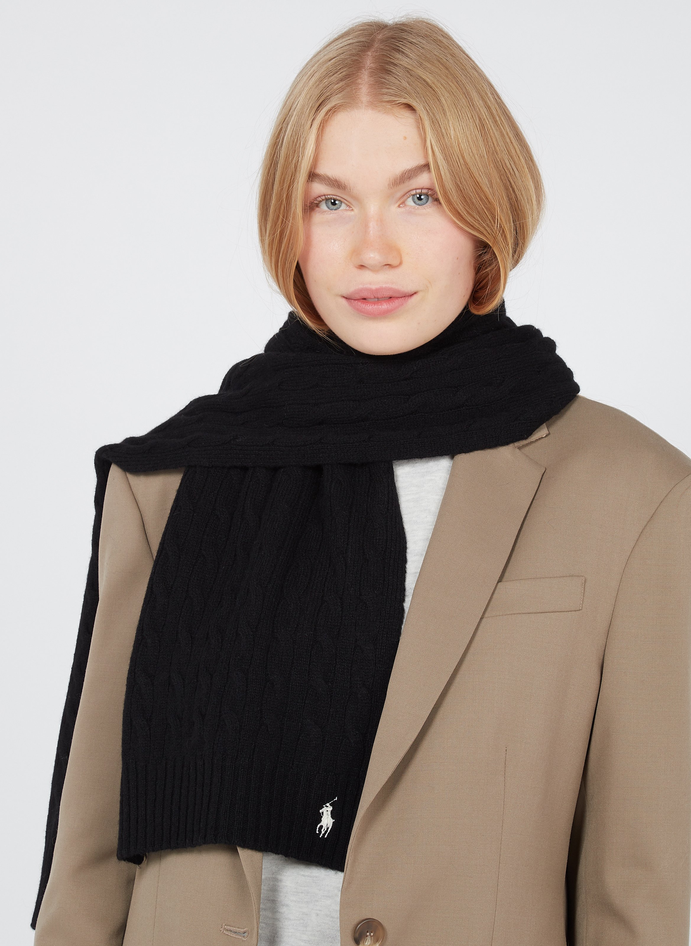 Sale Sjaal - Wolblend Met Kasjmier Black Polo Ralph Lauren - Dames | Place  des Tendances