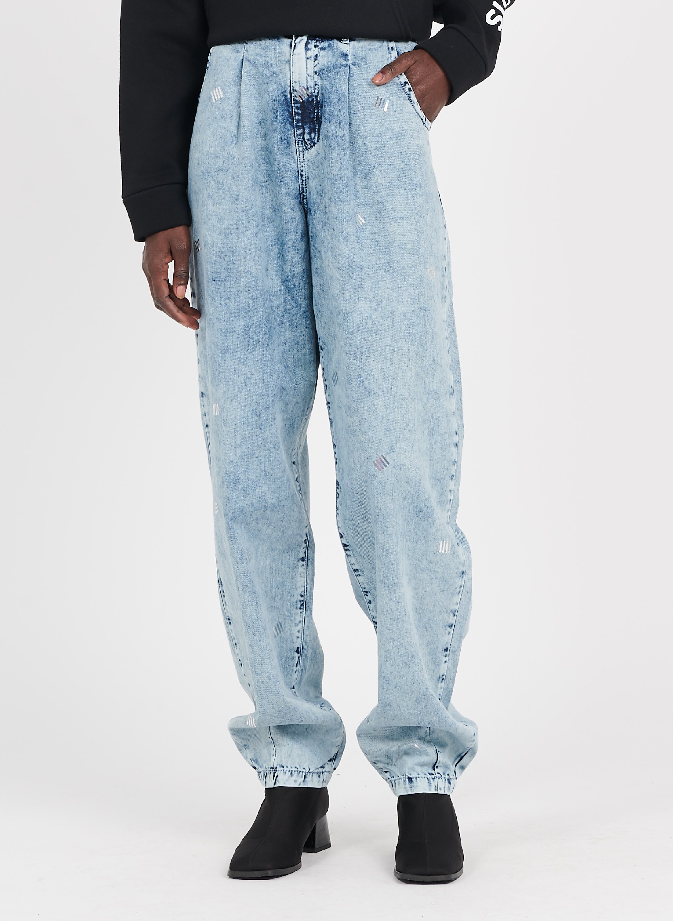 Sale Boyfriend-jeans Met Hoge Taille Bleu Jean Delave Recc Paris - Dames |  Place des Tendances