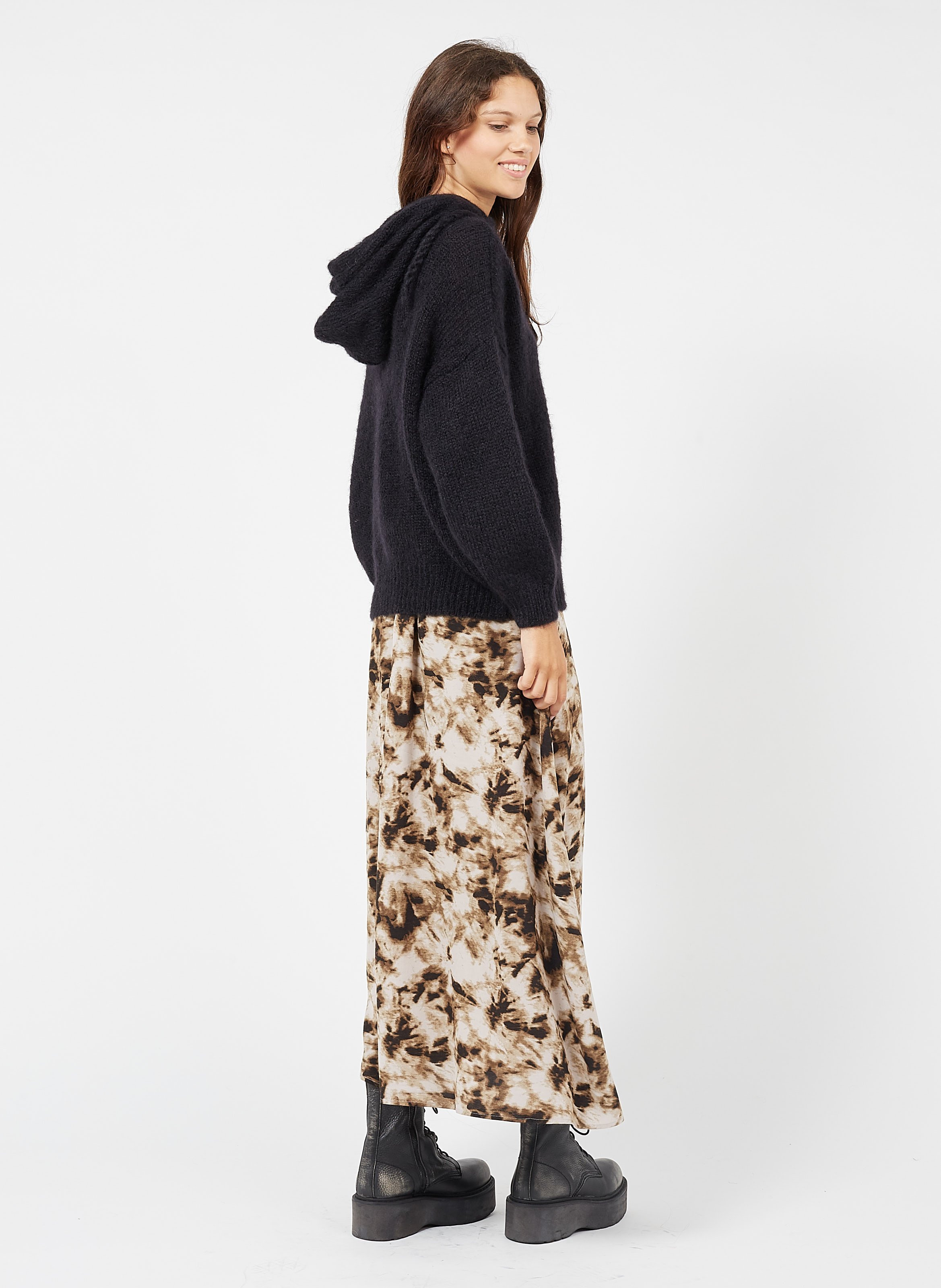 Trui Met Capuchon - Wolblend Met Kidmohair Noir Des Petits Hauts - Dames |  Place des Tendances