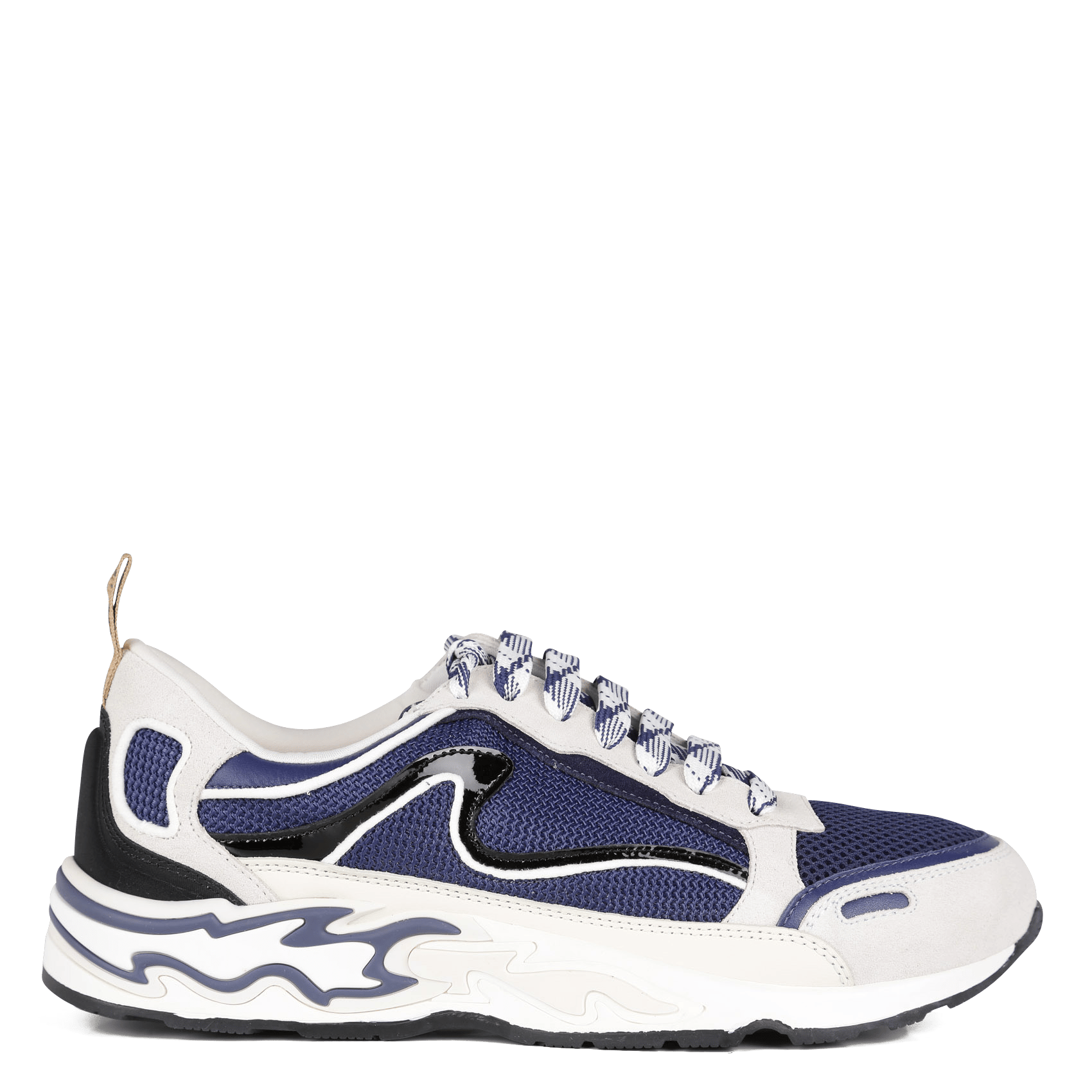 Lage Sneakers Van Mesh En Leer Deep Navy Sandro - Dames | Place des  Tendances