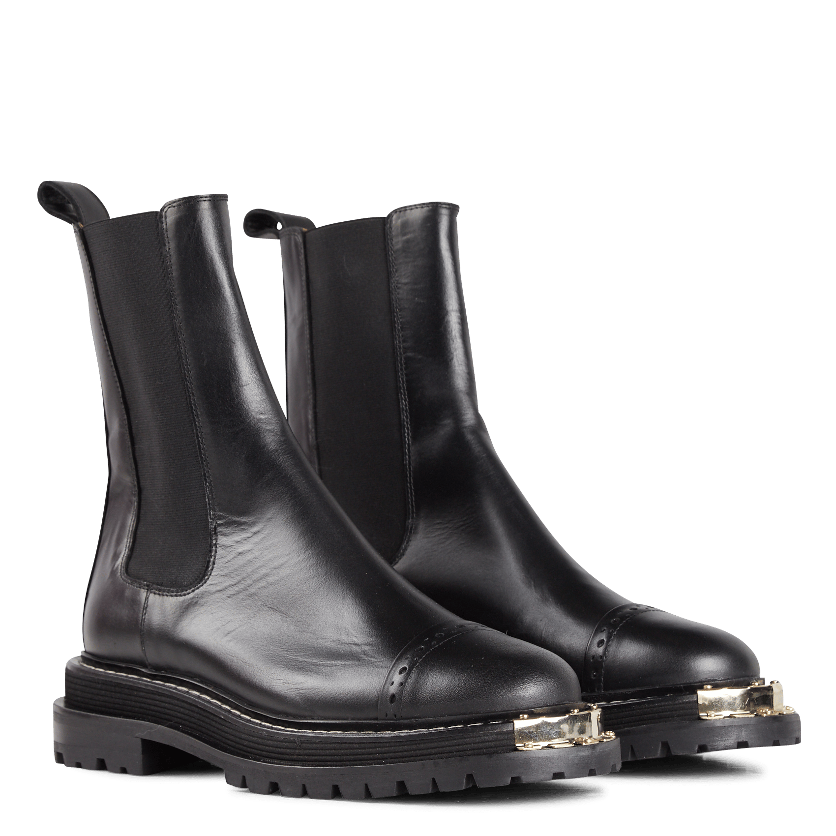 Leren Enkellaarzen Noir Sandro - Dames | Place des Tendances