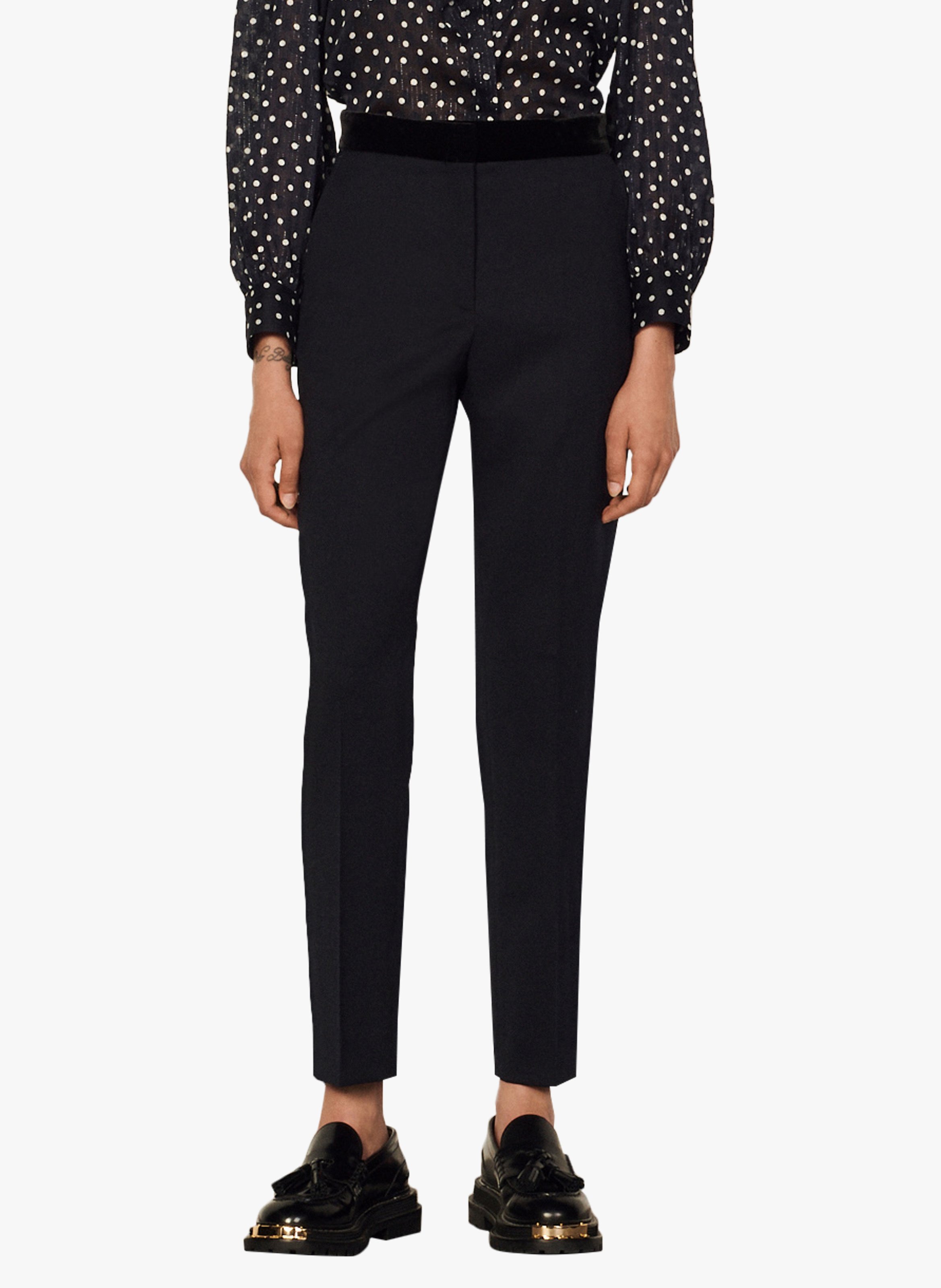 Sandro High Rise Slim Fit Jeans Met Vlammen Borduursels - Snelle levering