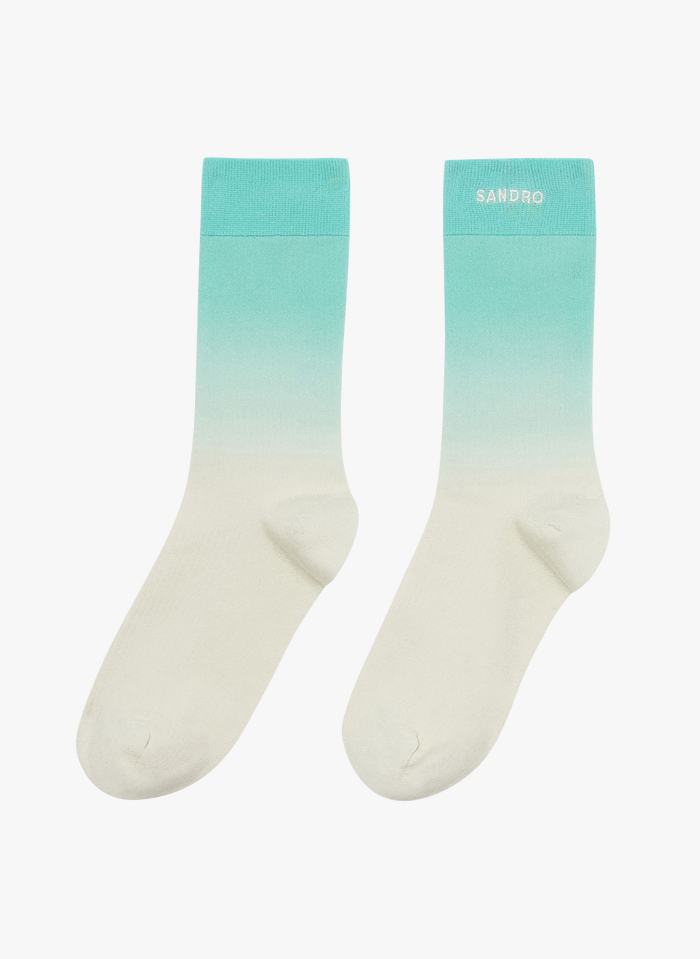 SANDRO Sokken met tie-dyeprint mélangé - katoenblend | Blauw