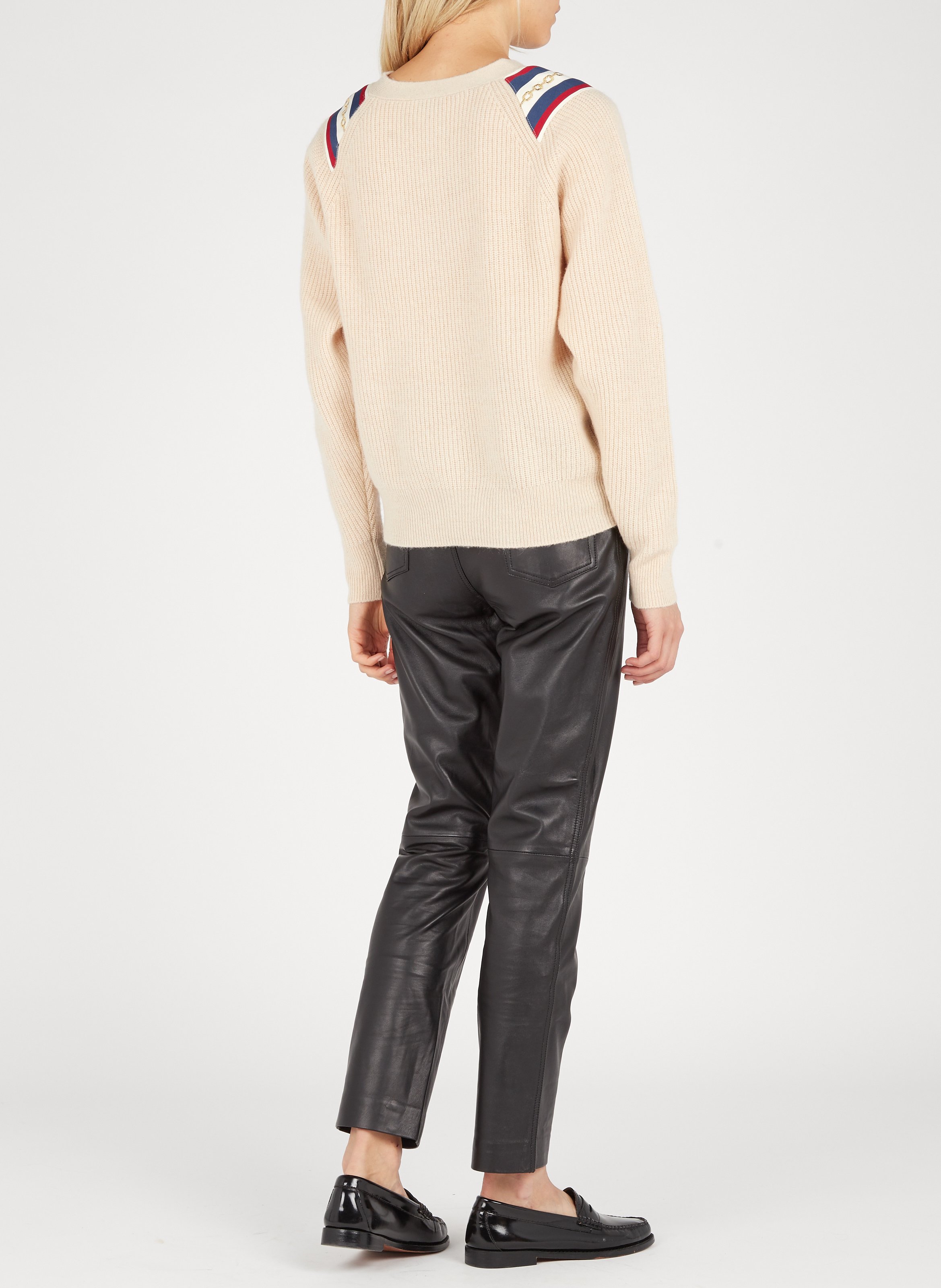 Straight-fit Leren Broek Noir Sandro - Dames | Place des Tendances