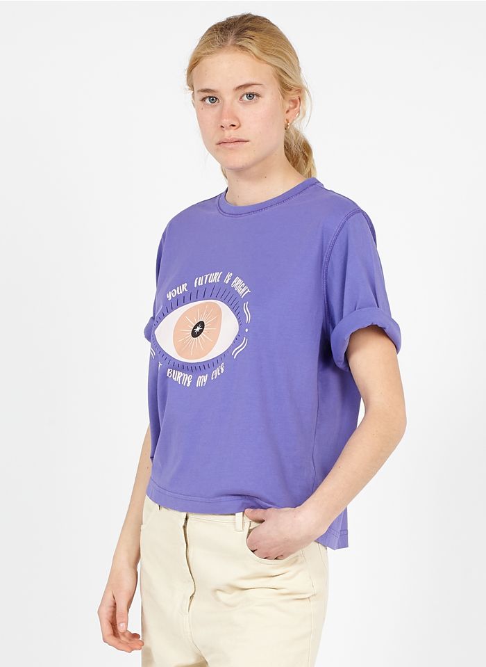 STELLA FOREST Katoenen T-shirt met ronde hals | Violet