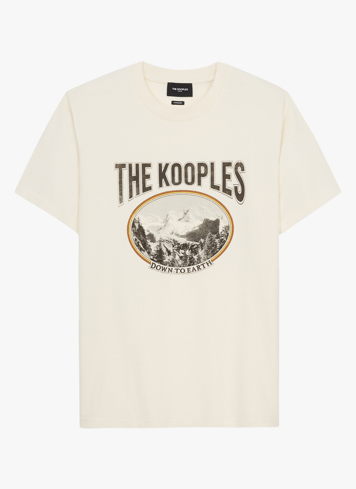 THE KOOPLES Katoenen T-shirt met ronde hals en zeefdruk Wit