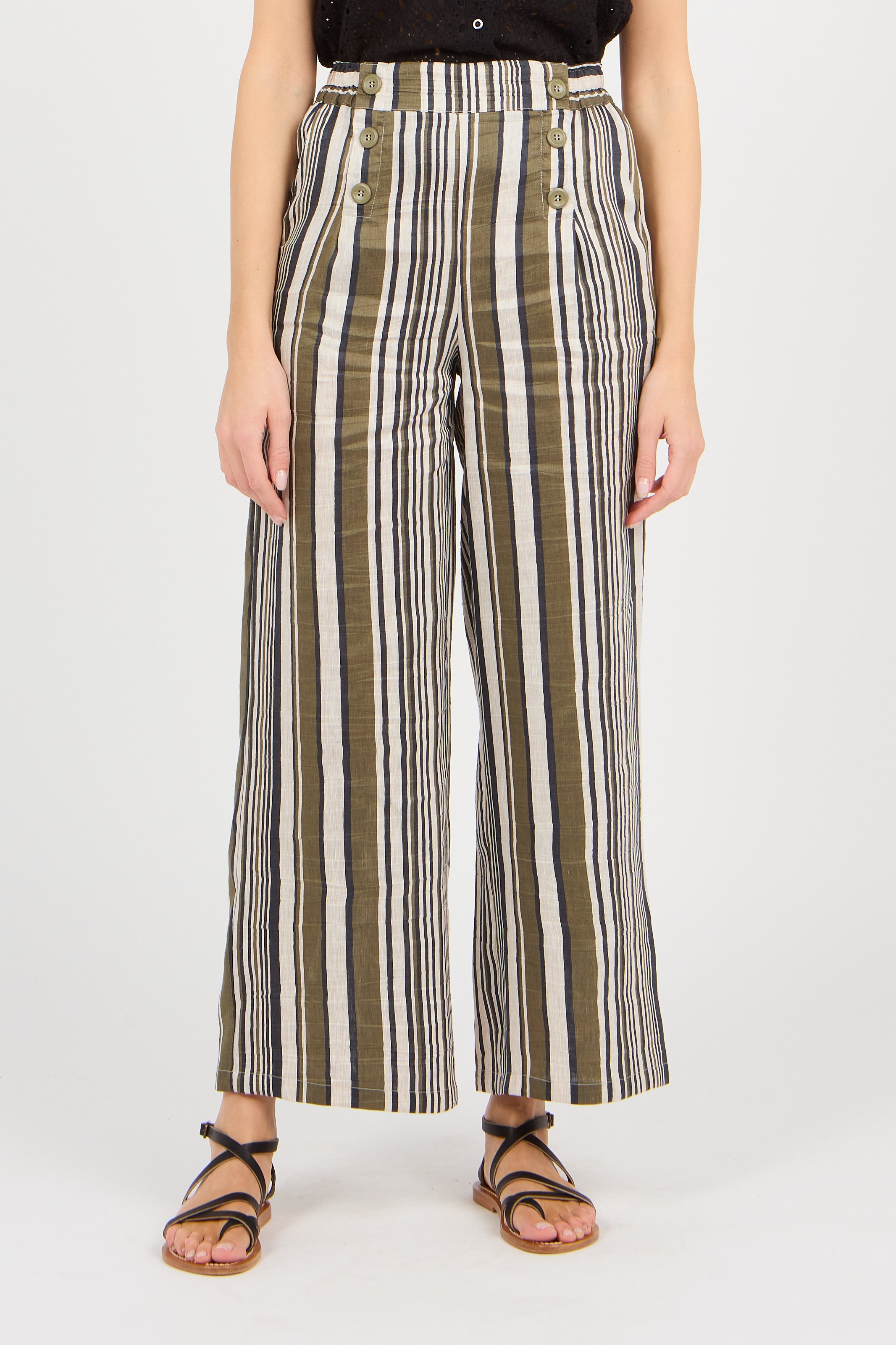 Gestreepte broeken \u0026 jeans in de kleur zwart voor dames | KLEDING.nl