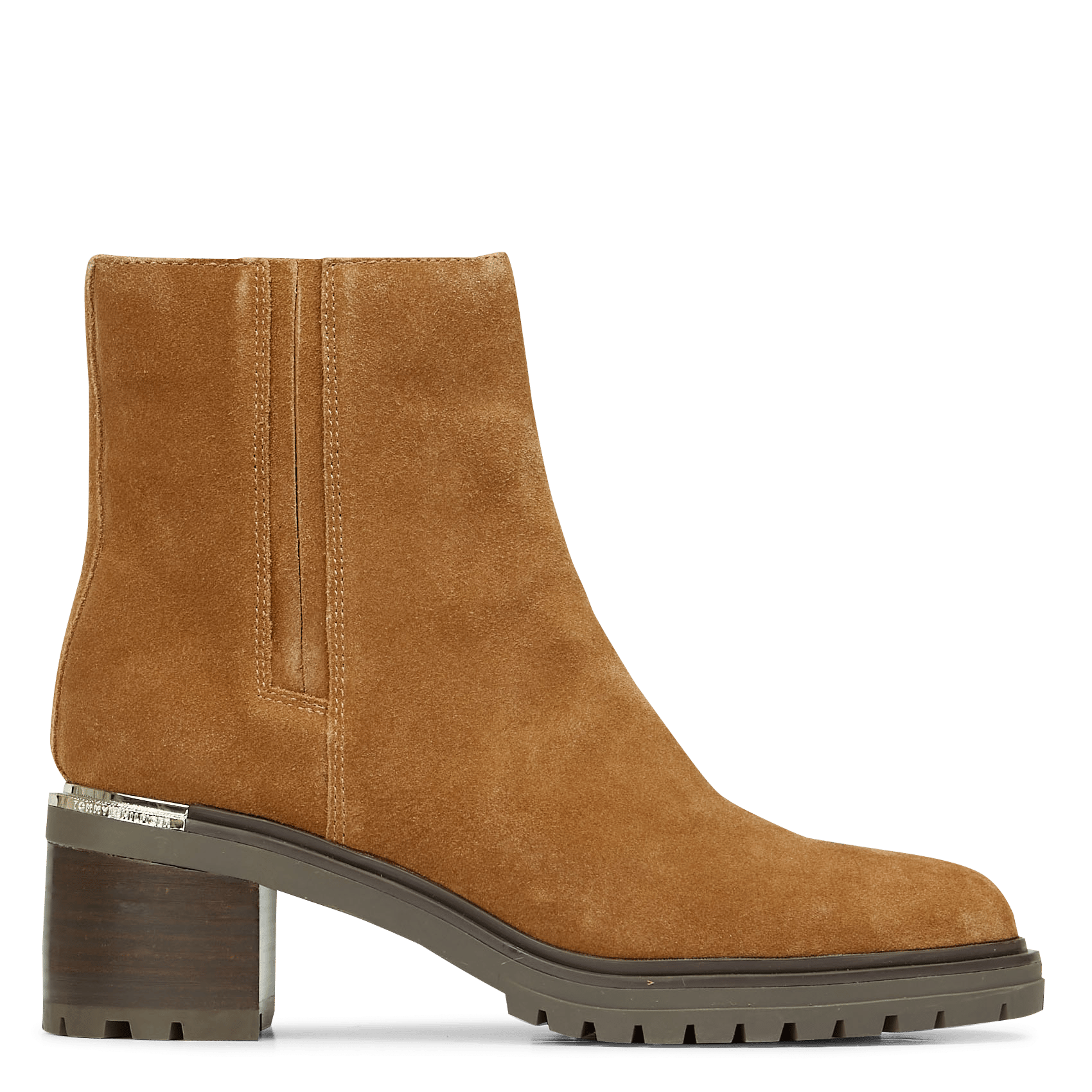 Enkellaarzen Van Veloursleer Met Hak Brown Tommy Hilfiger - Dames | Place  des Tendances