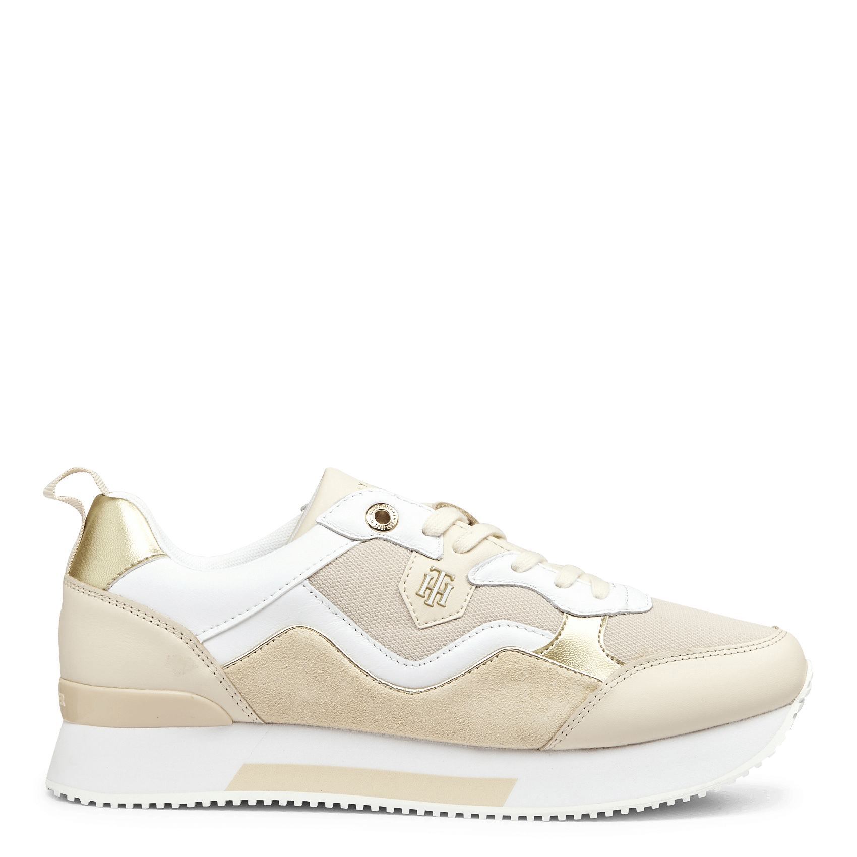 Lage, Leren Sneakers Beige Tommy Hilfiger - Dames | Place des Tendances