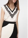 TWINSET BICOLORE BLANC SOIE/NOIR Wit