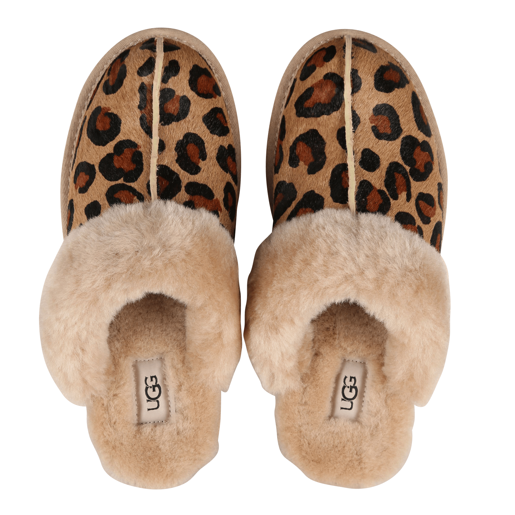 Gevoerde Sloffen Met Luipaardprint Natural Ugg - Dames | Place des Tendances