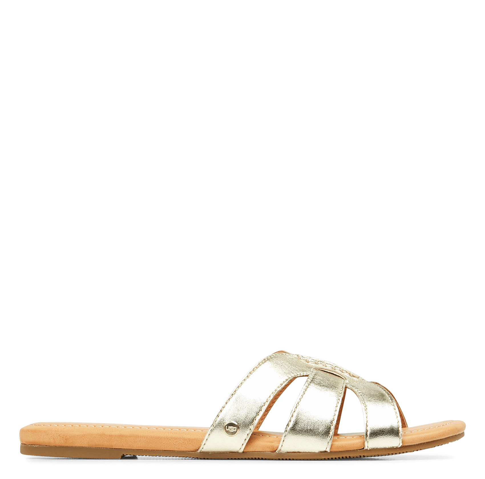 Leren Slippers Gold Metallic Ugg - Dames | Place des Tendances