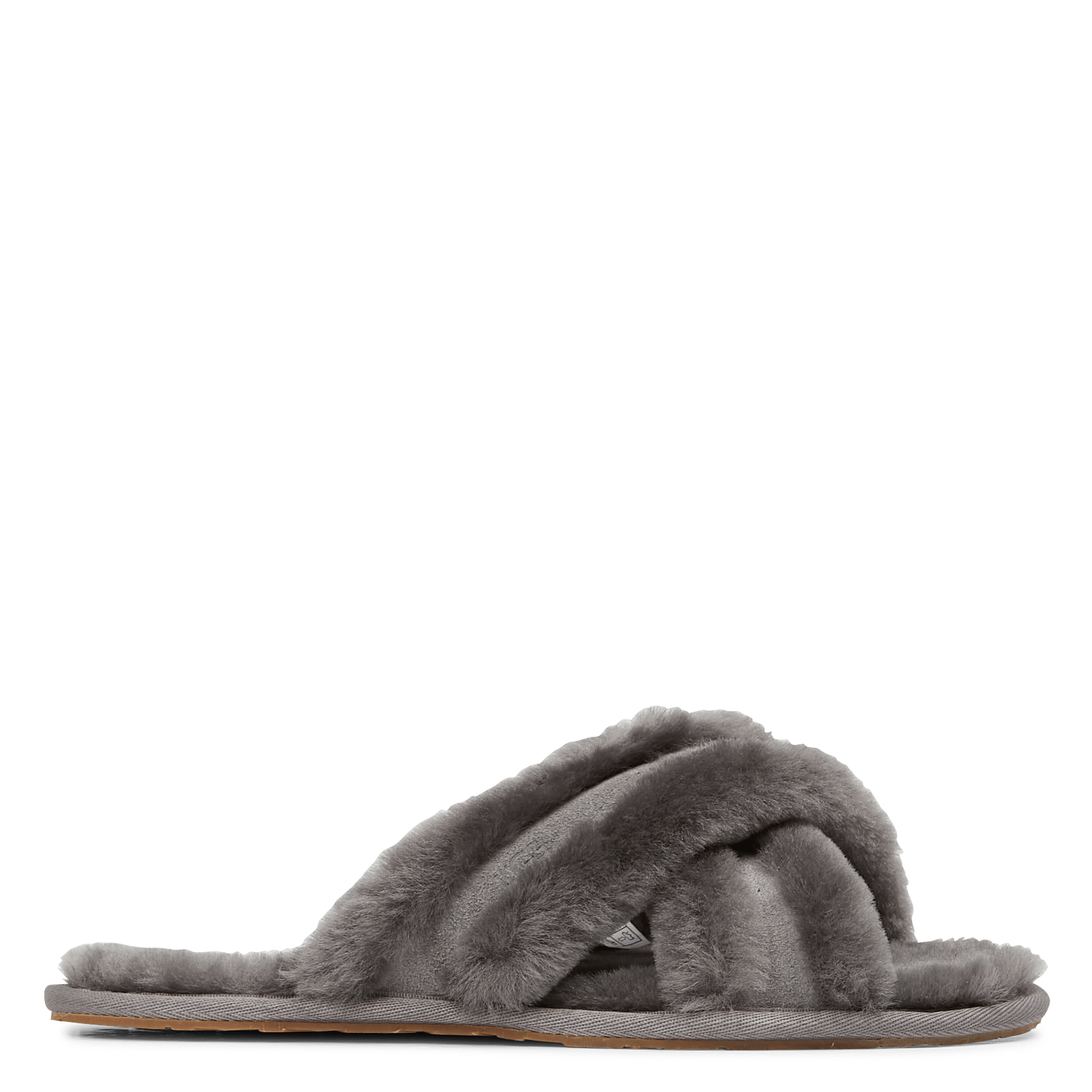 Pantoffels Van Leer En Bont Charcoal Ugg - Dames | Place des Tendances