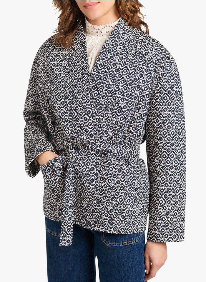 VANESSA BRUNO Kimono-achtig, gewatteerd, katoenen jasje | Blauw
