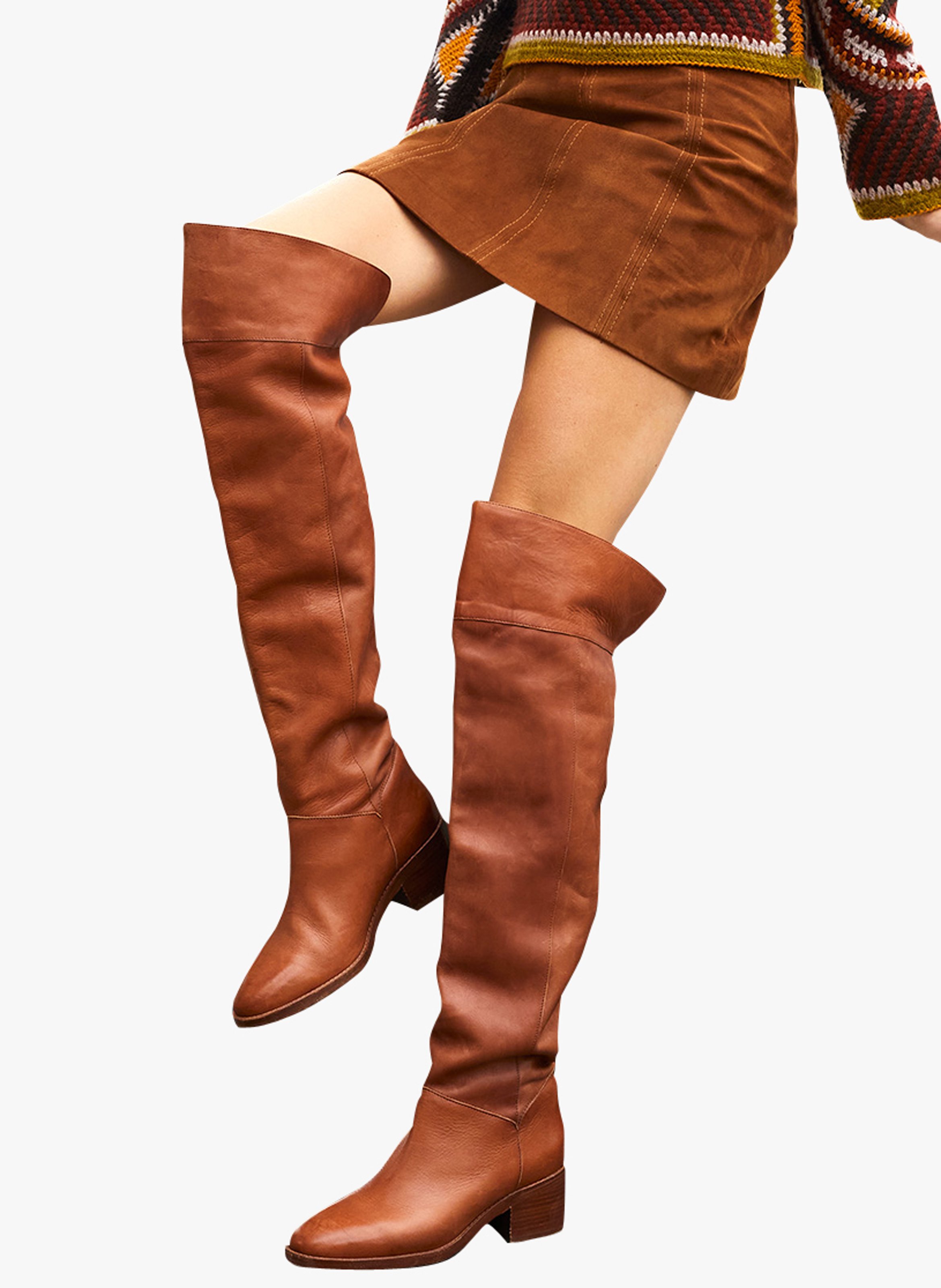 Leren Overknee-laarzen Camel Vanessa Bruno - Dames | Place des Tendances