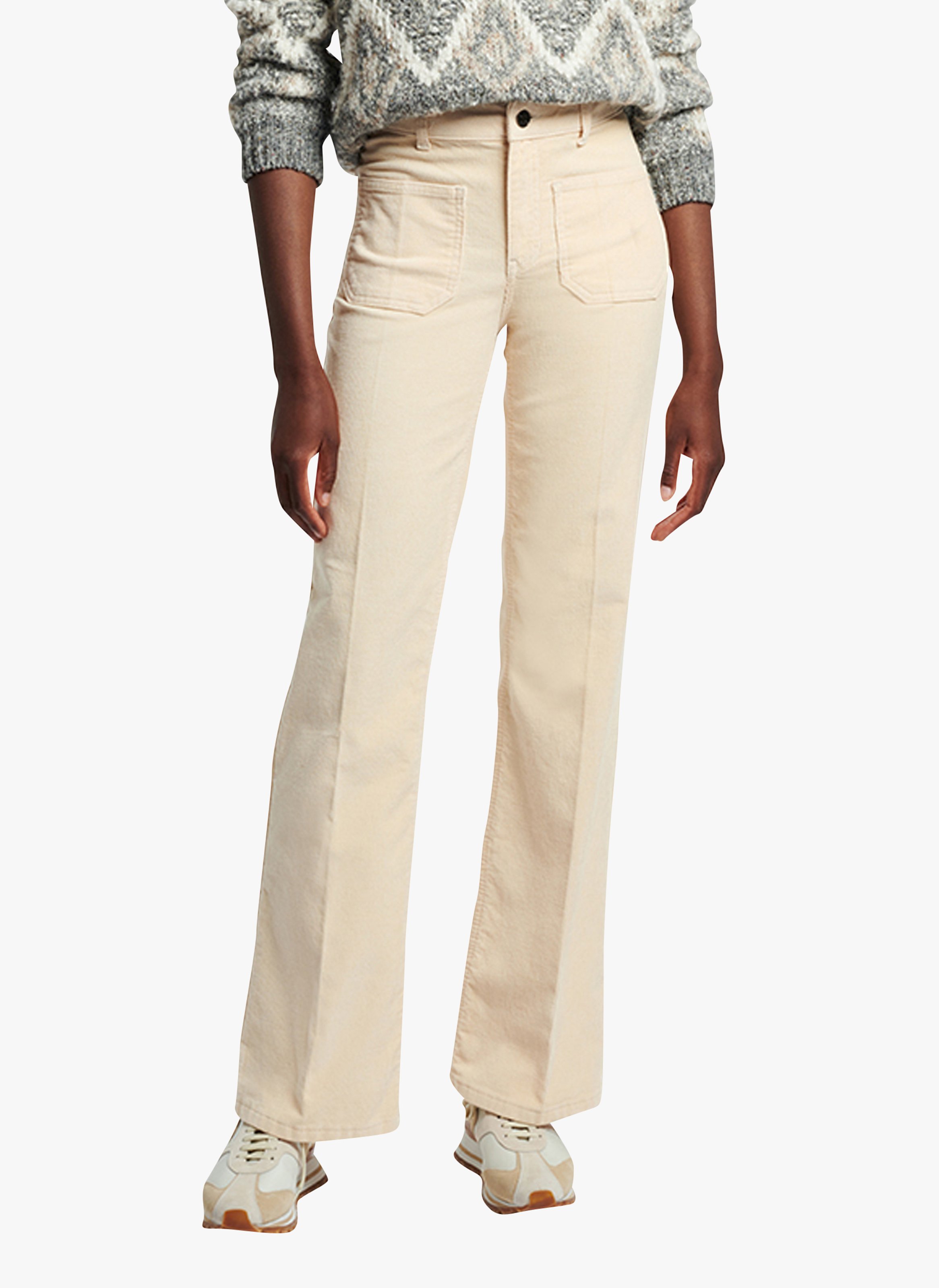 Ribbroek Met Wijde Pijpen - Katoenblend Beige Vanessa Bruno - Dames | Place  des Tendances