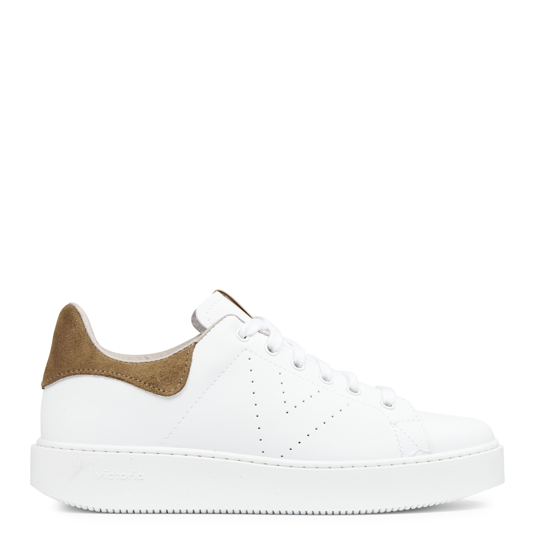 Lage Sneakers Van Imitatieleer Kaki Victoria - Dames | Place des Tendances