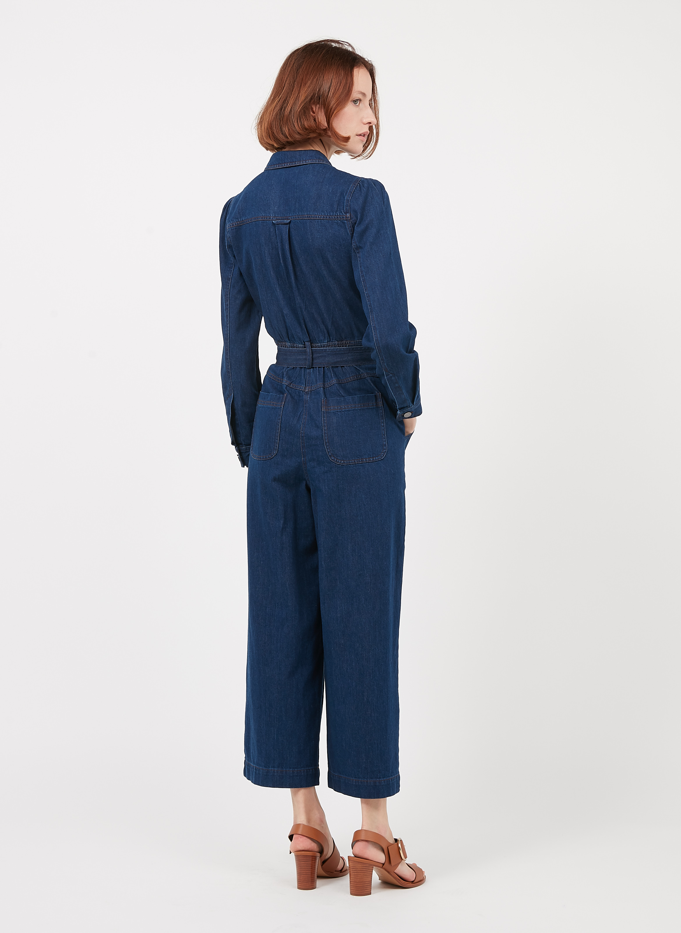 Jumpsuit Van Spijkerstof Met Klassieke Kraag Denim Whistles Dames