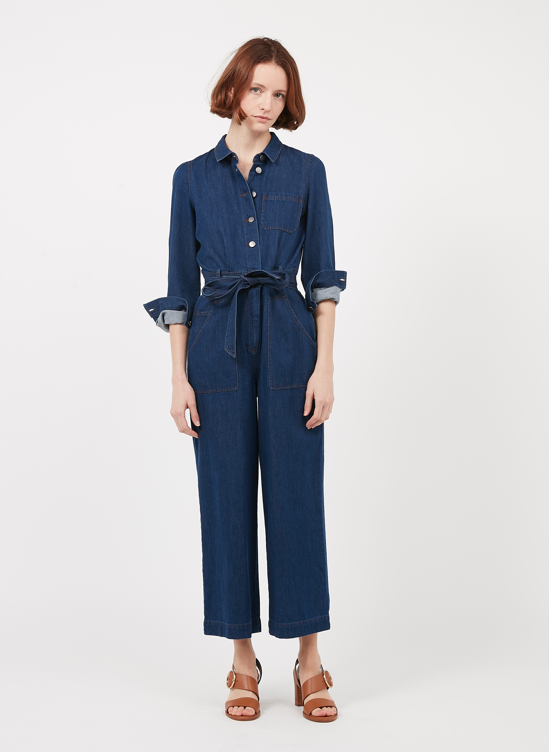 Jumpsuit Van Spijkerstof Met Klassieke Kraag Denim Whistles Dames