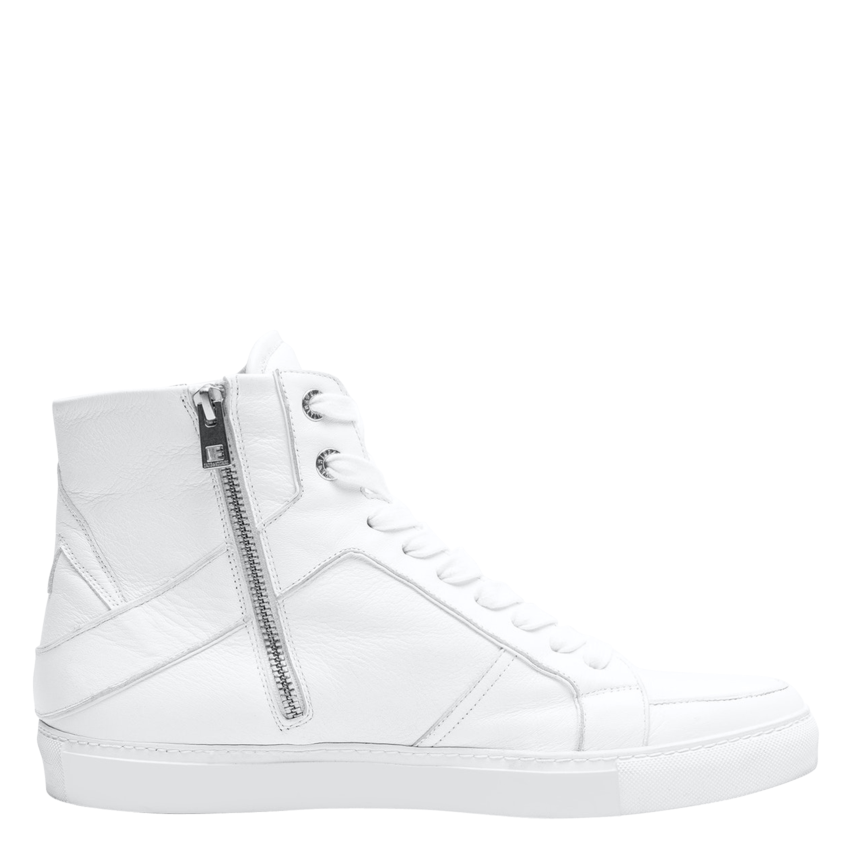 Sale Hoge, Leren Sneakers Blanc Zadig\u0026voltaire - Heren | Place des Tendances