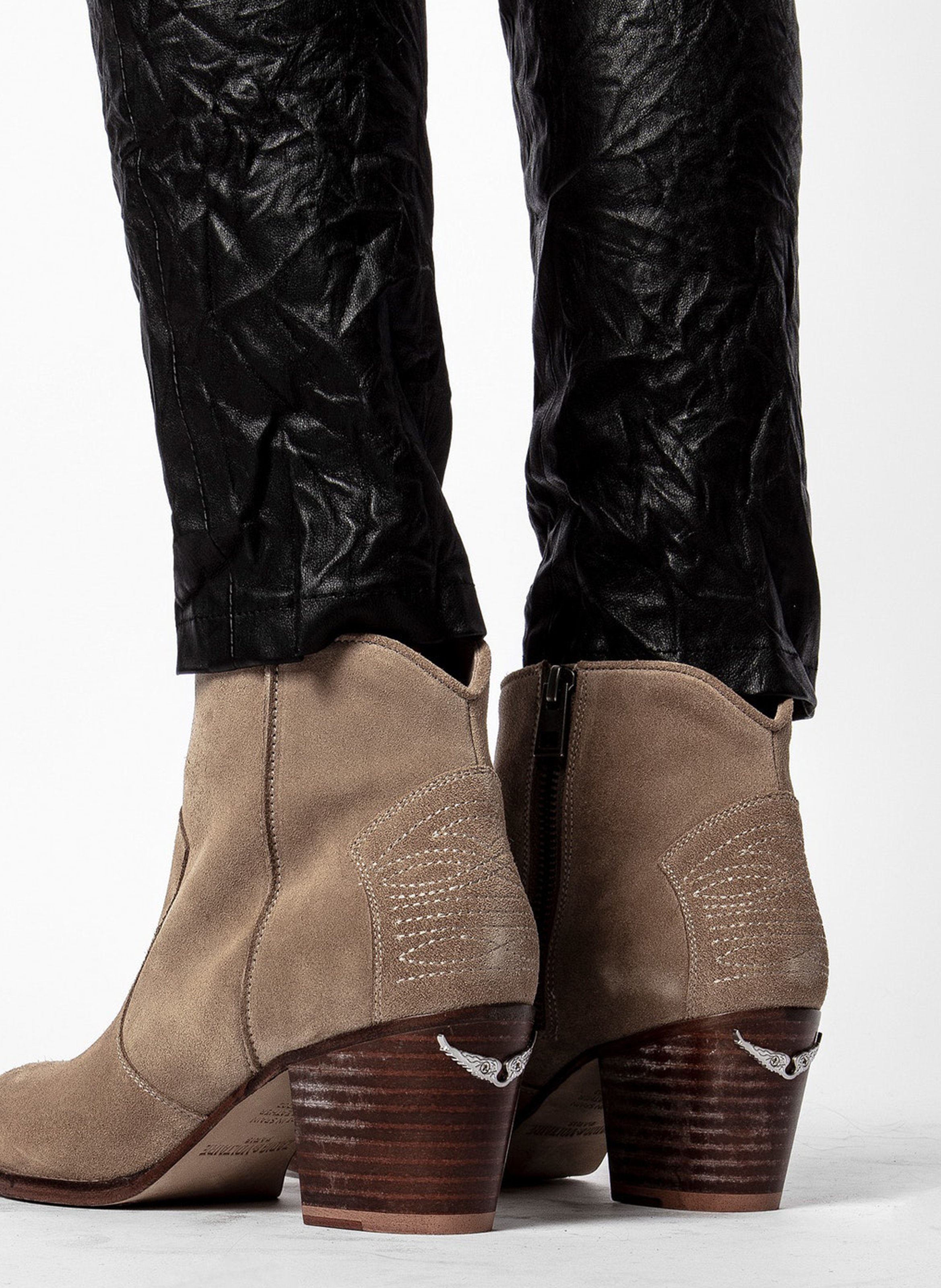 Leren Laarzen Met Hak Taupe Zadig\u0026voltaire - Dames | Place des Tendances