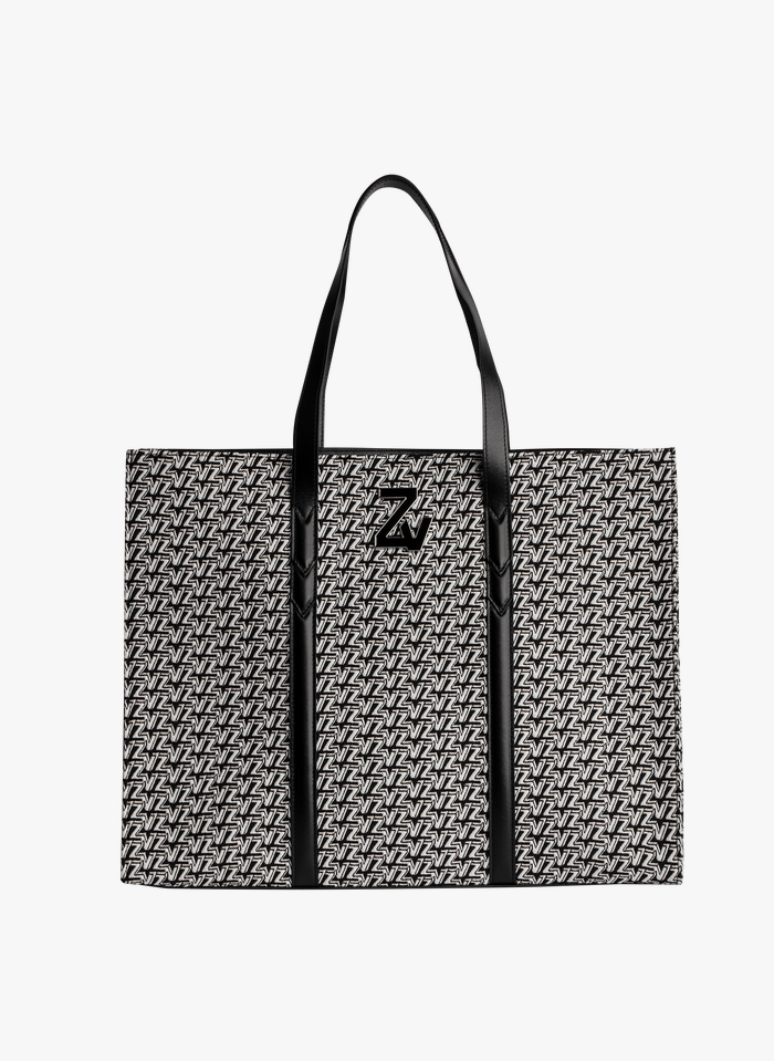ZADIG&VOLTAIRE Leren shopper met monogram | Zwart