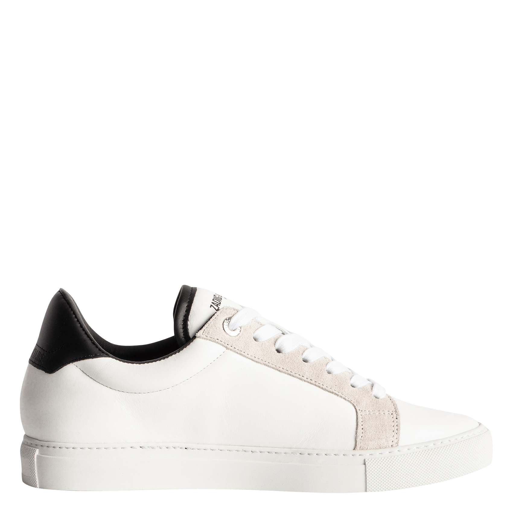 Witte, Leren Sneakers Zv1747 Heart Patch Blanc Zadig\u0026voltaire - Dames |  Place des Tendances