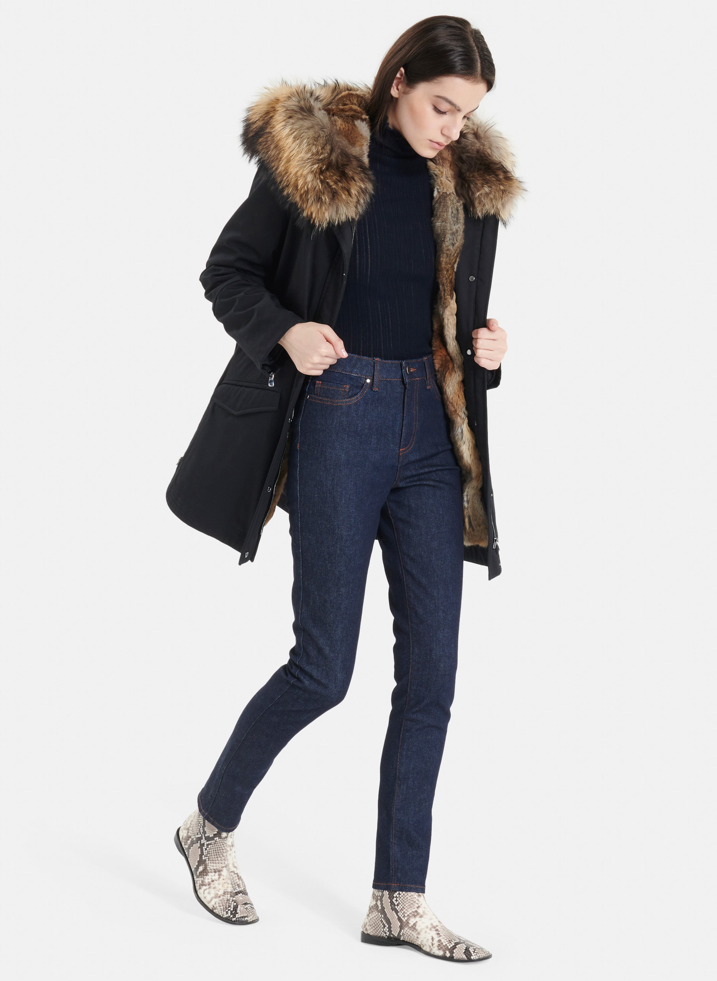Parka Van Bont En Katoen Met Capuchon Noir Zapa - Dames | Place des  Tendances